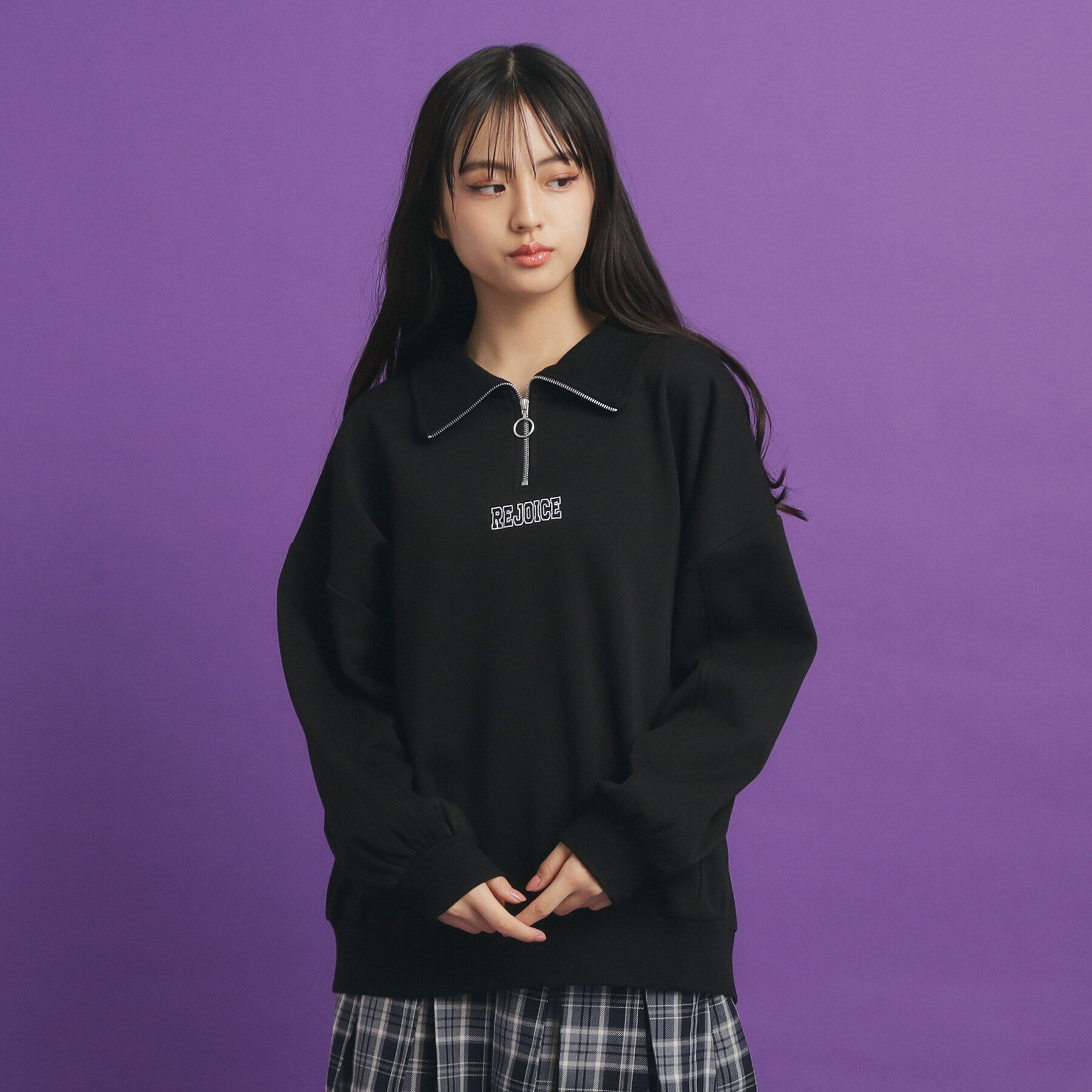 PINK-latte「シャギー衿ジッププルオーバー」|Tシャツ・カットソー|