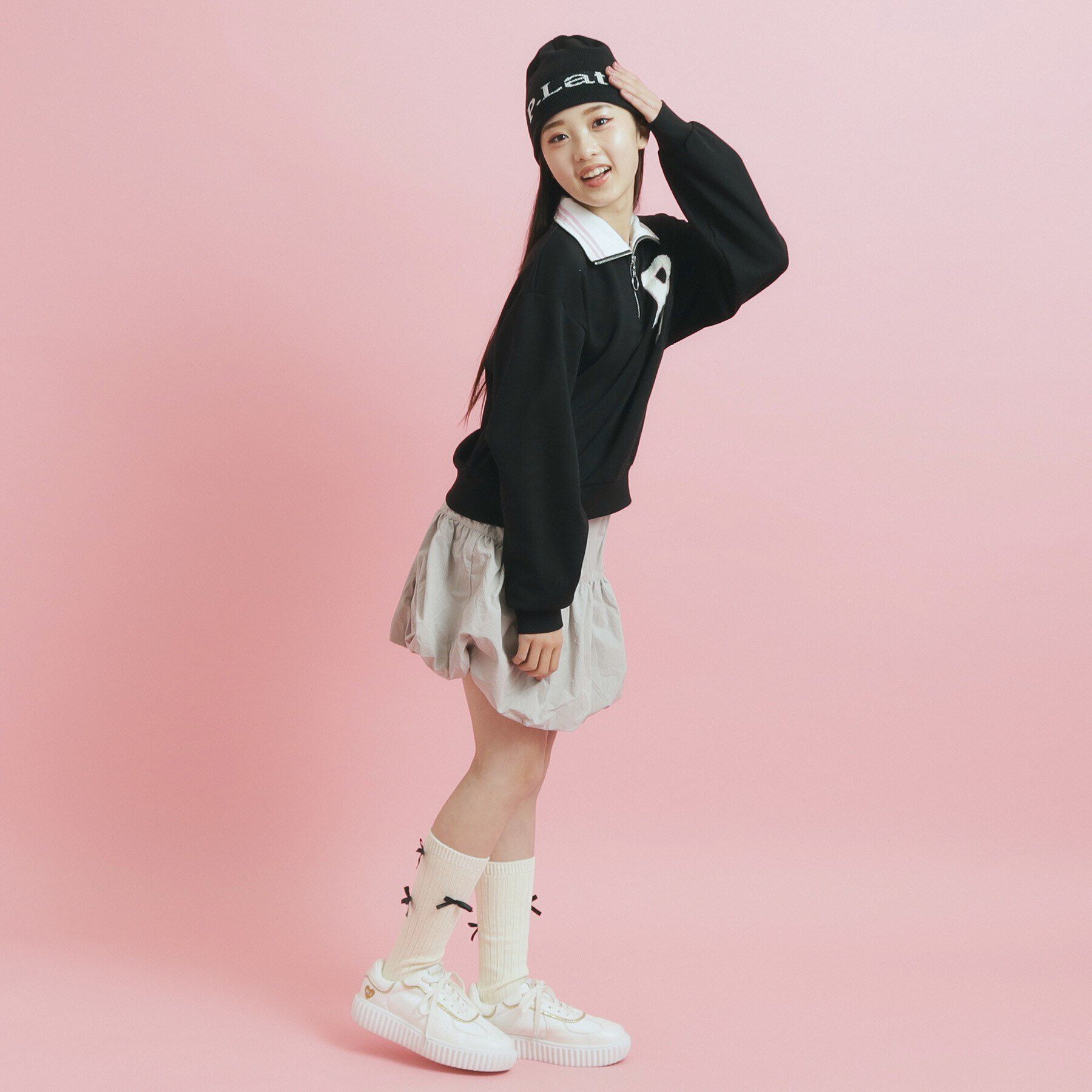 PINK-latte「ハーフジップ刺繍トレーナー」|その他|