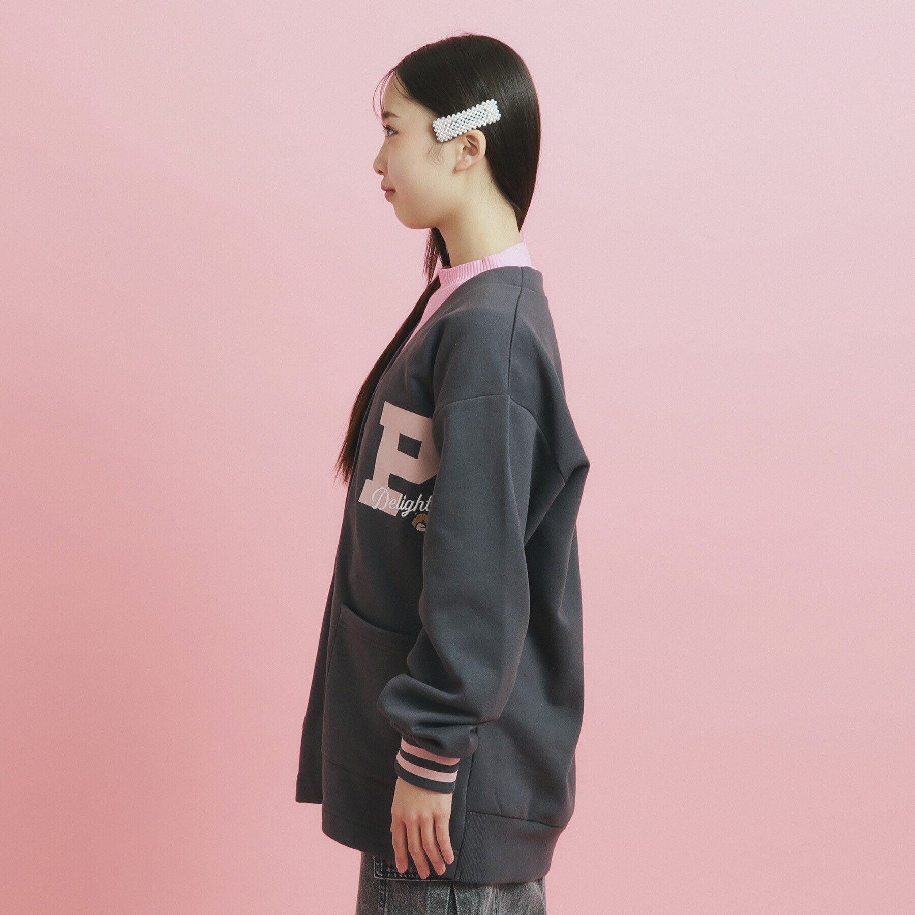 PINK-latte「【大人気復活】カレッジロゴカーディガン秋冬VER」|カーディガン|