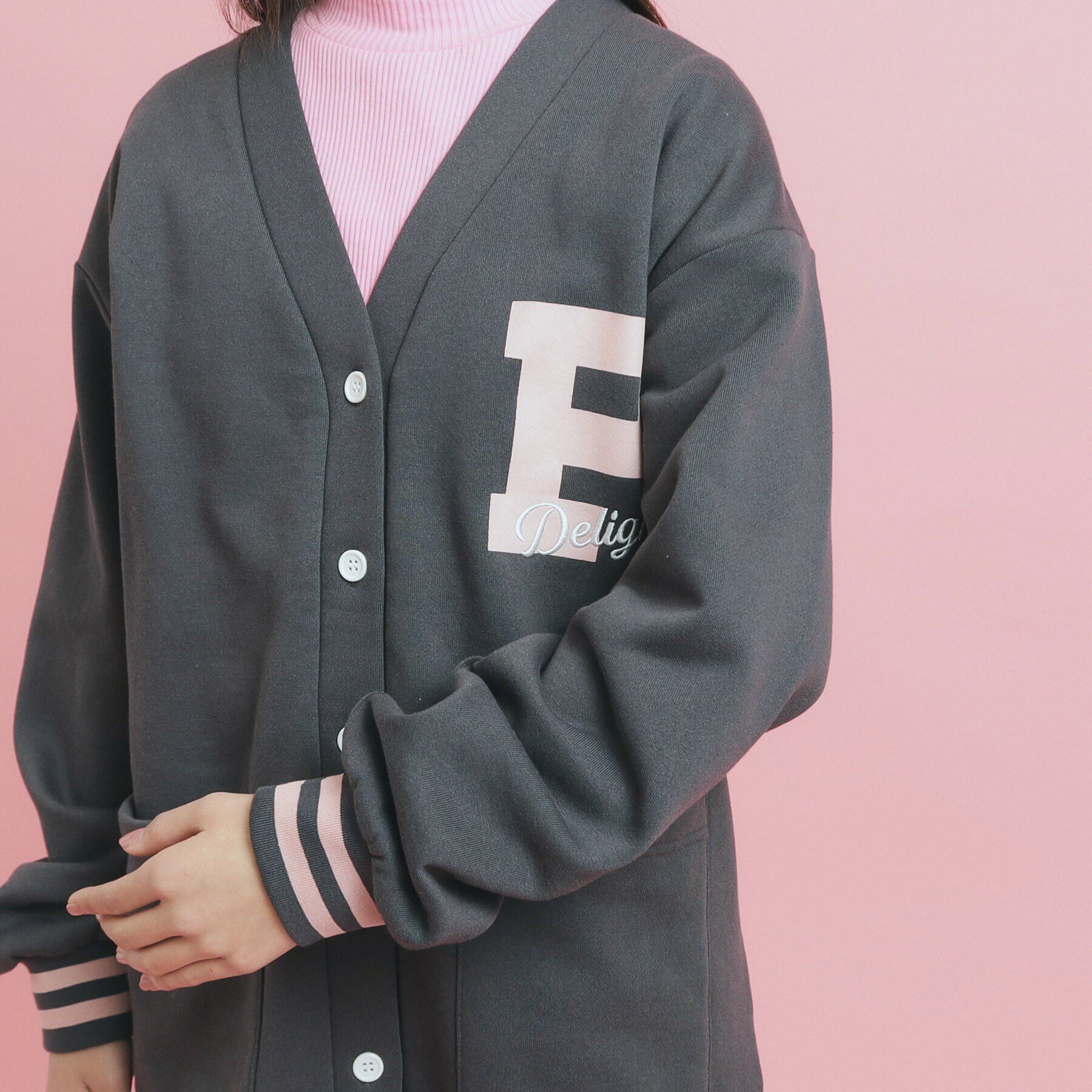 PINK-latte「【大人気復活】カレッジロゴカーディガン秋冬VER」|カーディガン|