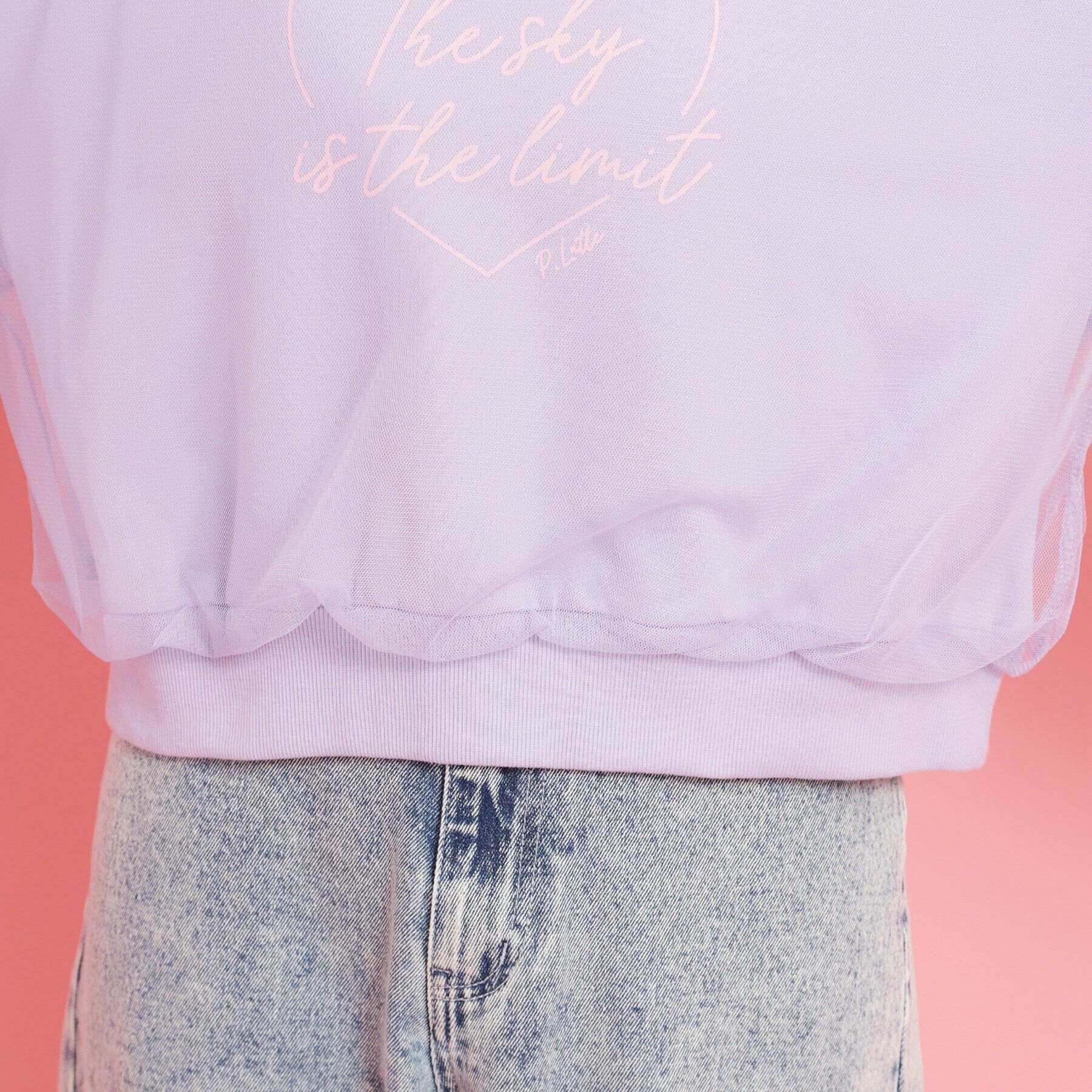 PINK-latte「ミニ裏毛 チュールスウェット」|その他|