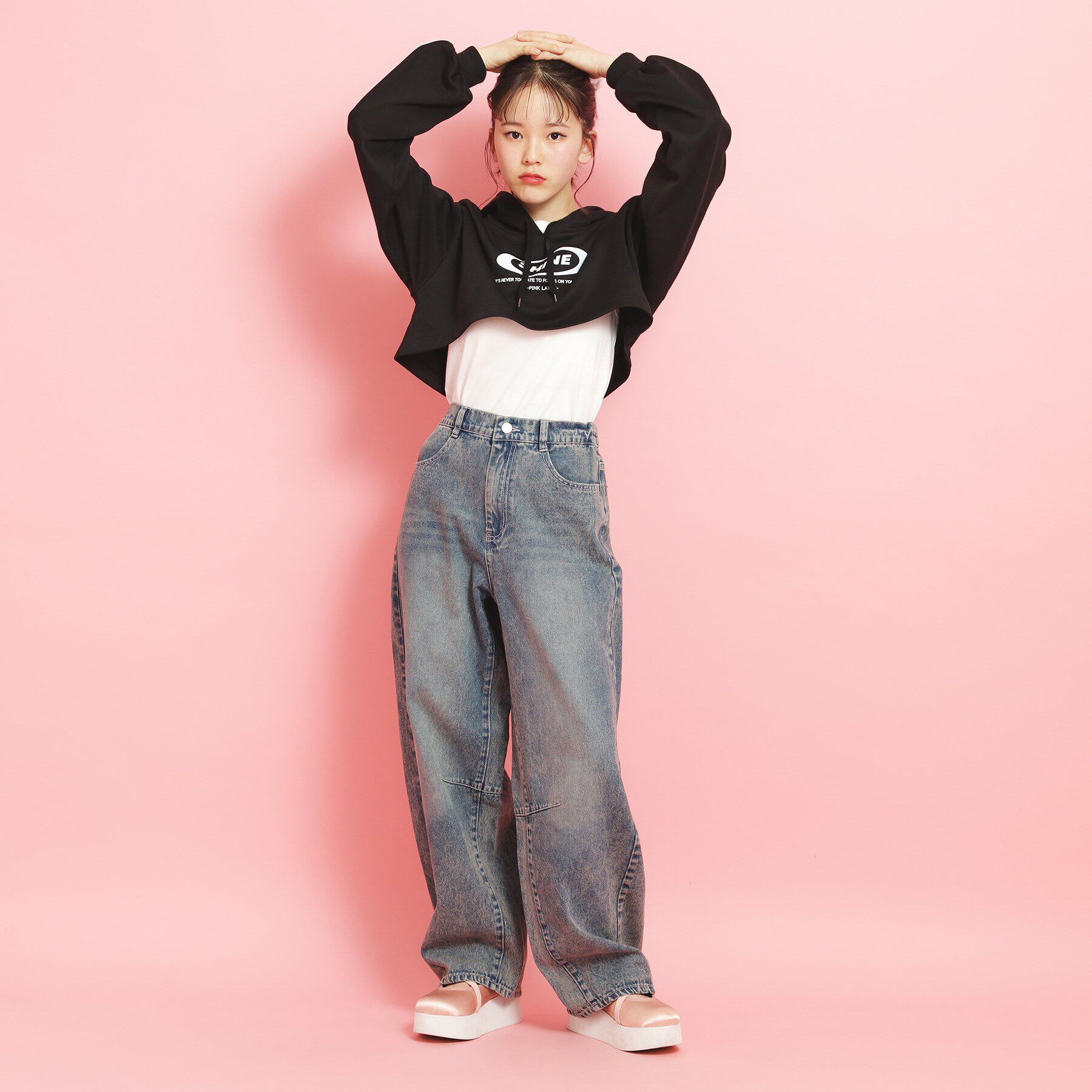 PINK-latte「【セットアイテム】裏毛短丈パーカ＋タンクトップ」|その他|