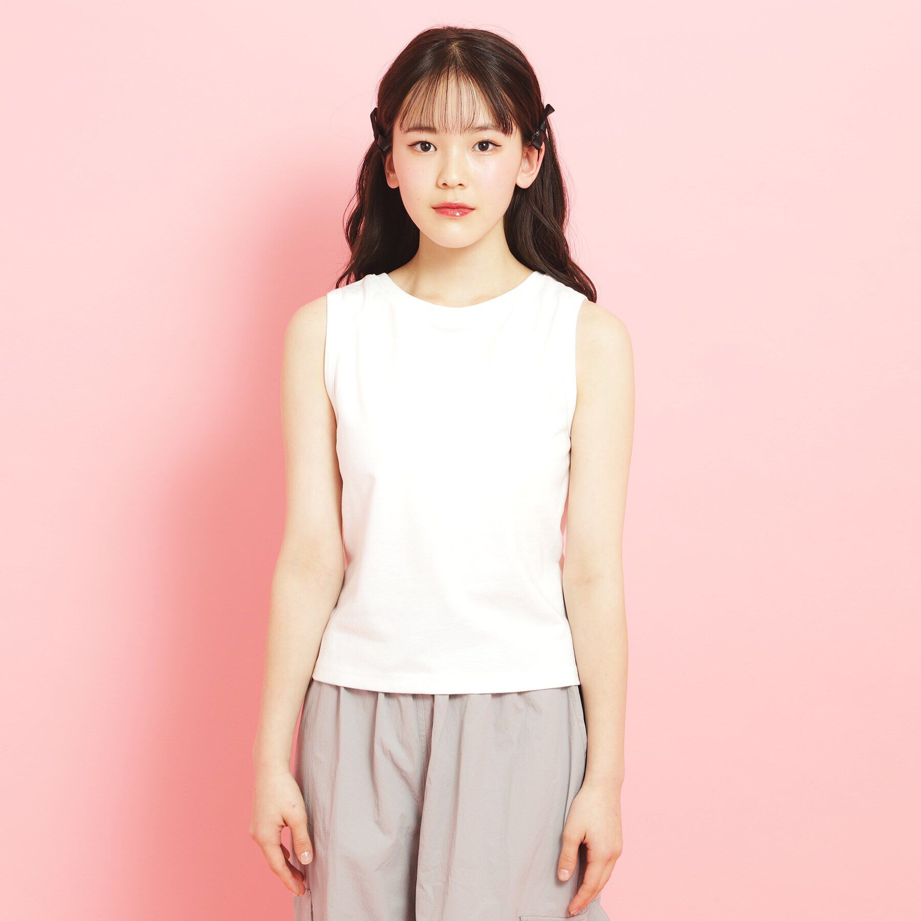 PINK-latte「【セットアイテム】裏毛短丈パーカ＋タンクトップ」|その他|