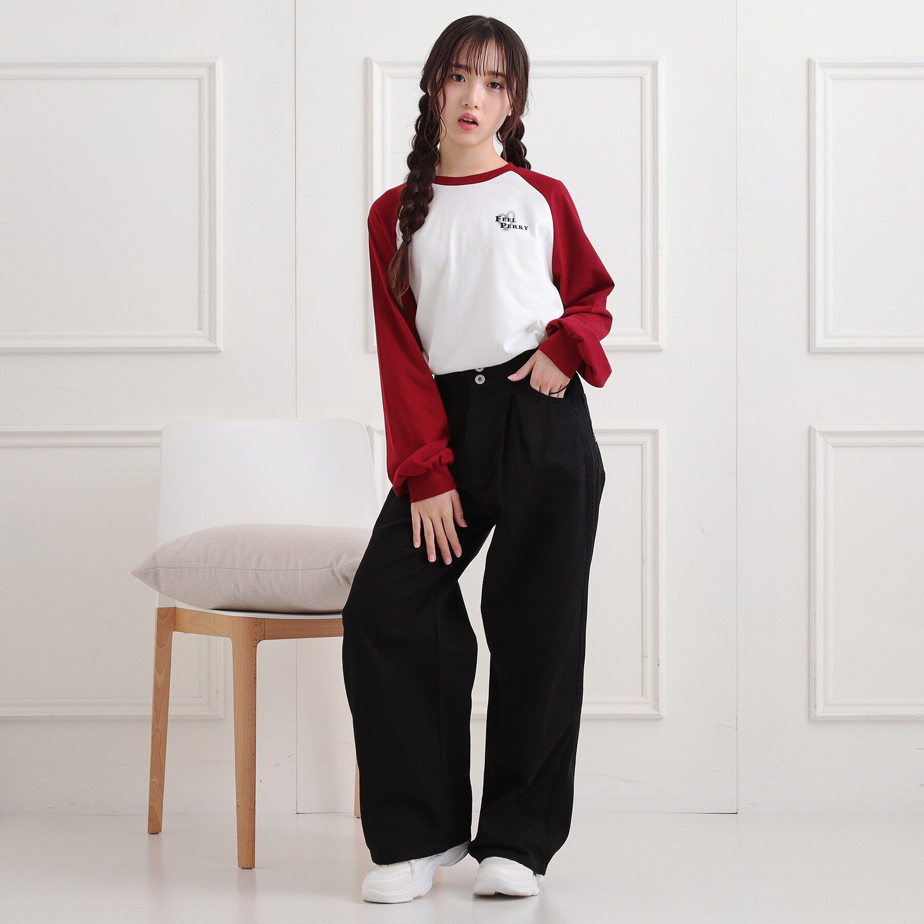 PINK-latte「タックワイドストレートデニム」|その他|