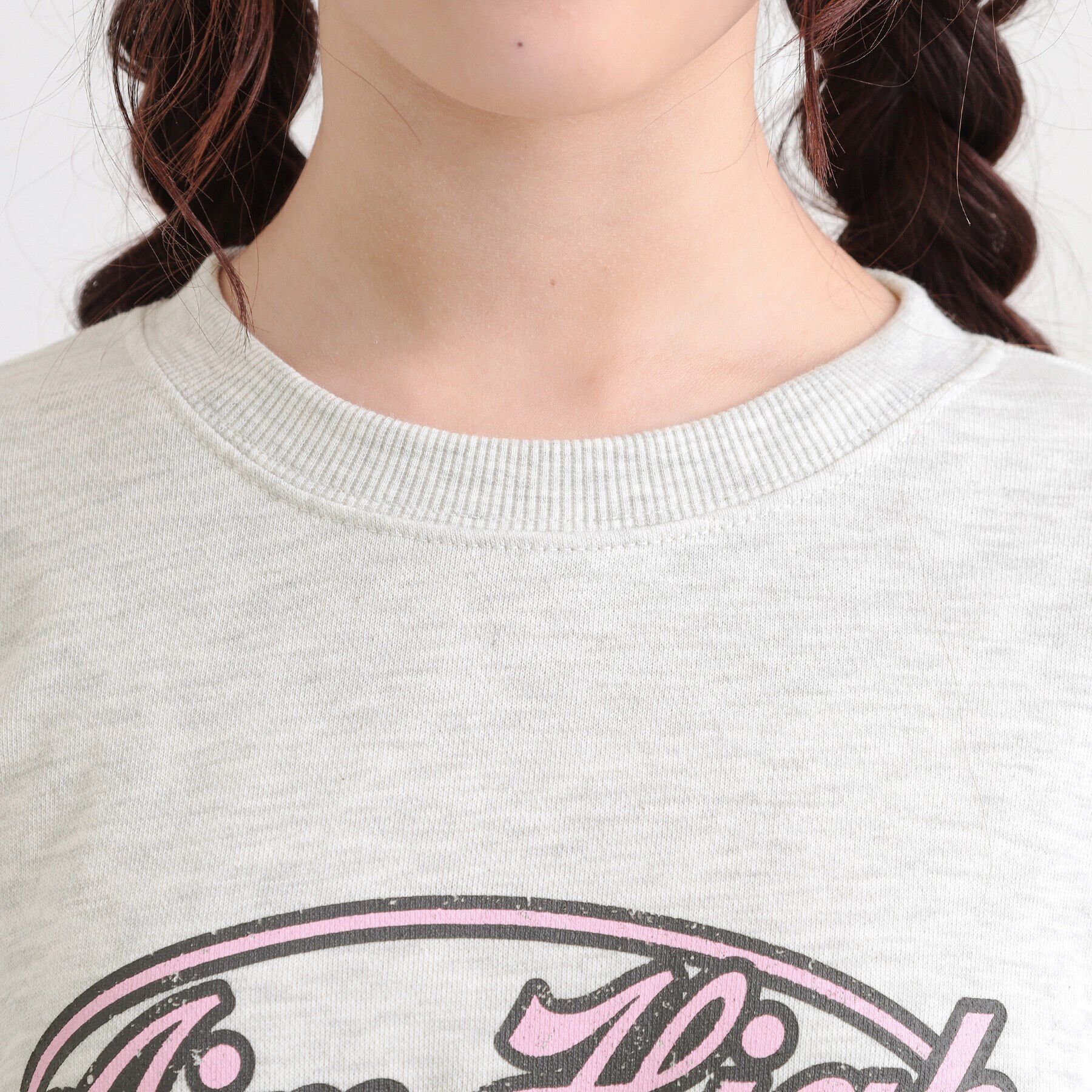 PINK-latte「ミニ裏かすれプリントプルオーバー」|Tシャツ・カットソー|