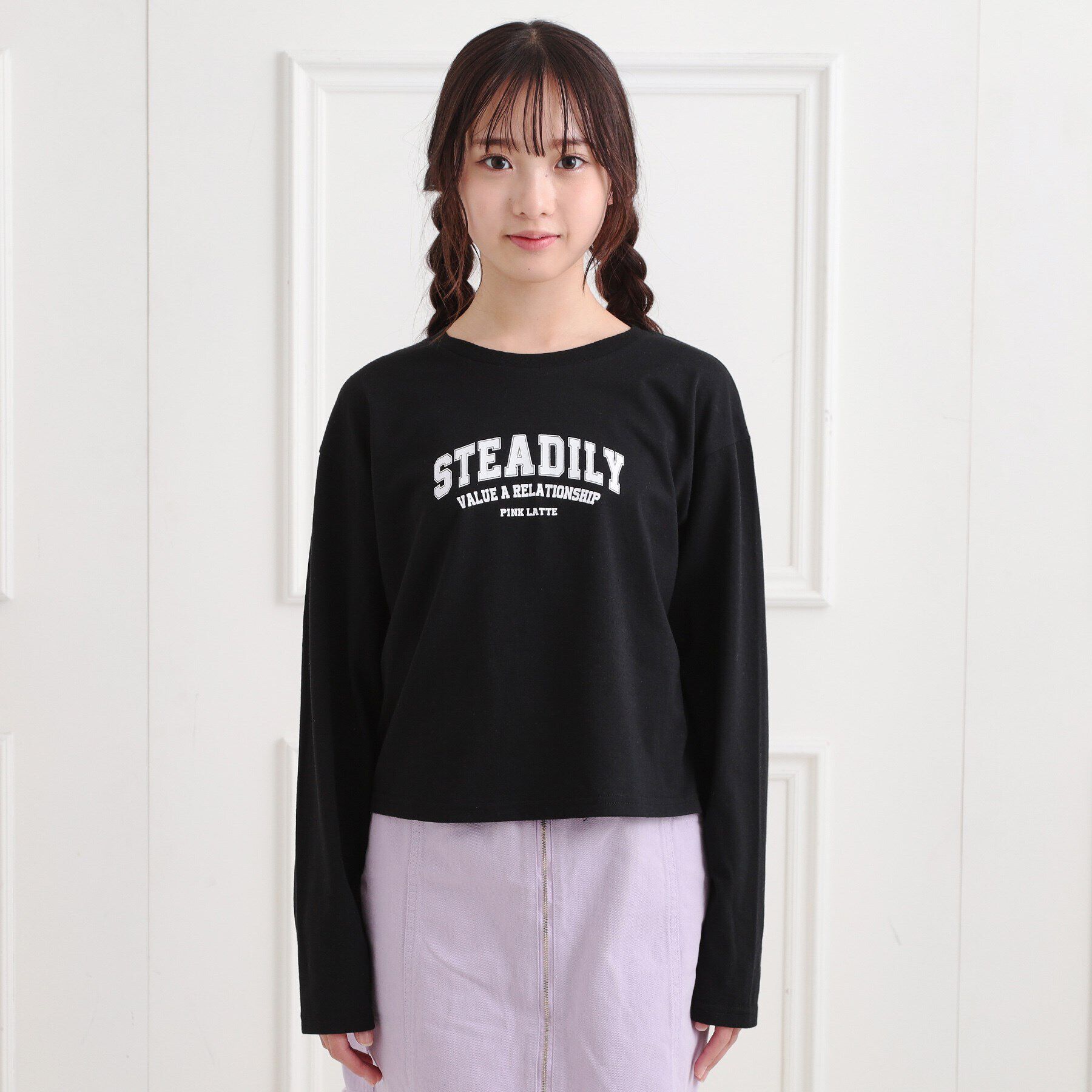 PINK-latte「【セットアイテム】チェックシャツ＋ロンT」|シャツ・ブラウス|