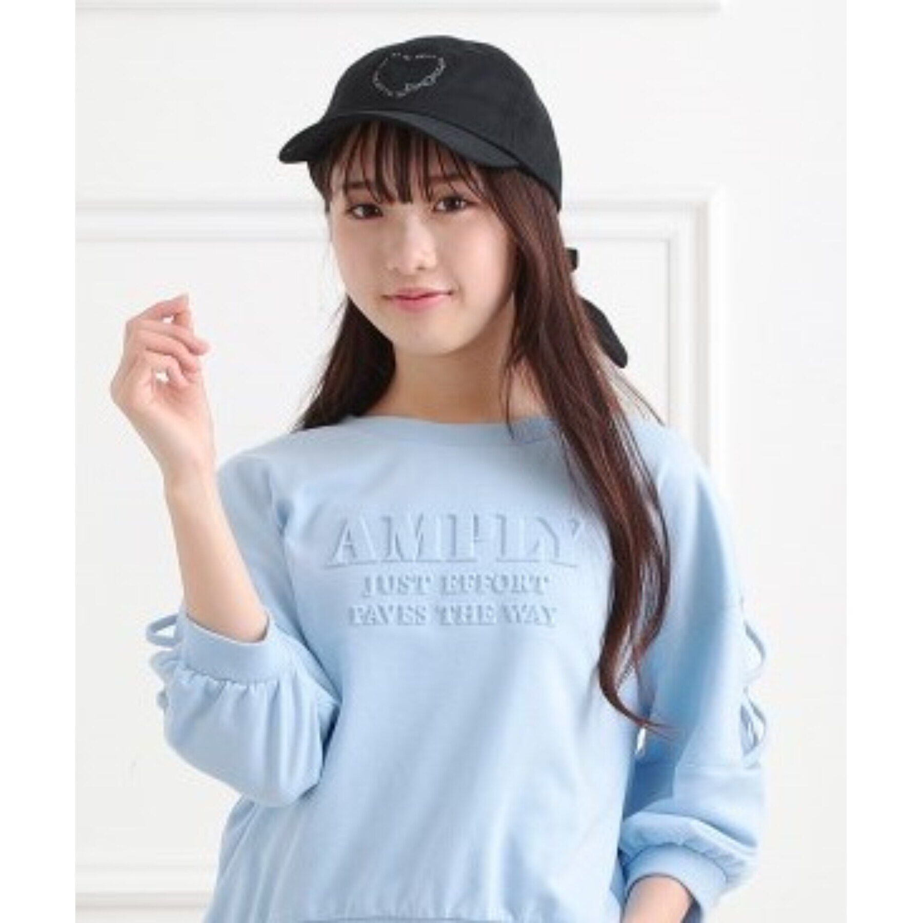 PINK-latte「リボンキャップ」|キャップ・キャスケット|ブラック(019)