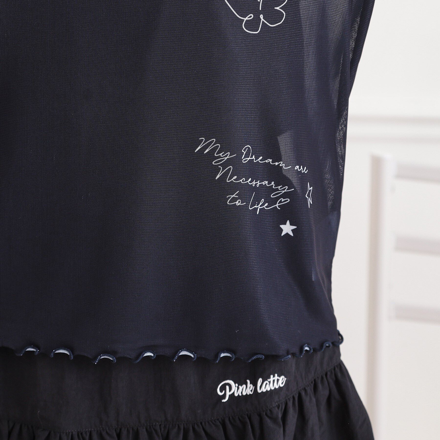 PINK-latte「【セットアイテム】プリントシアープルオーバー＋キャミ」|Tシャツ・カットソー|