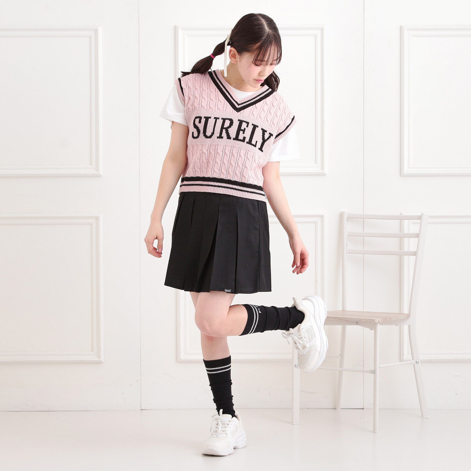 PINK-latte「インパンプリーツ無地スカート」|スカート|