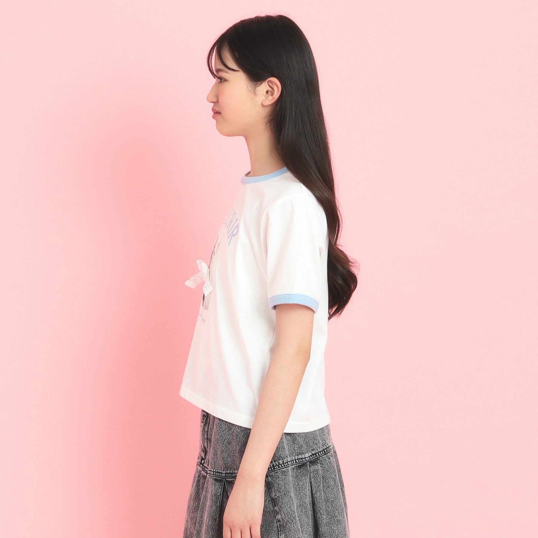 PINK-latte「フォトネコリンガーTシャツ」|Tシャツ・カットソー|