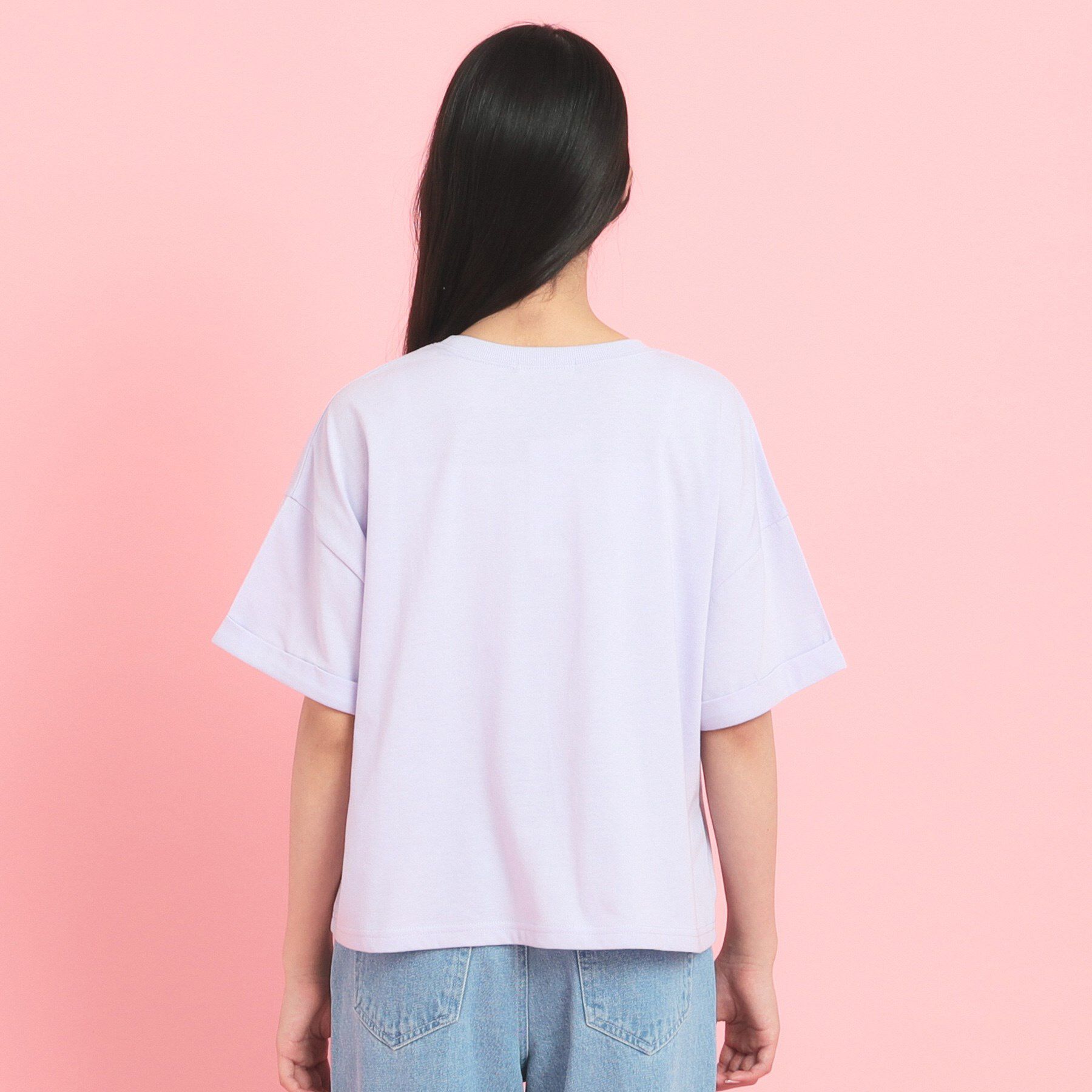 PINK-latte「サテンアップリケカレッジTシャツ」|Tシャツ・カットソー|