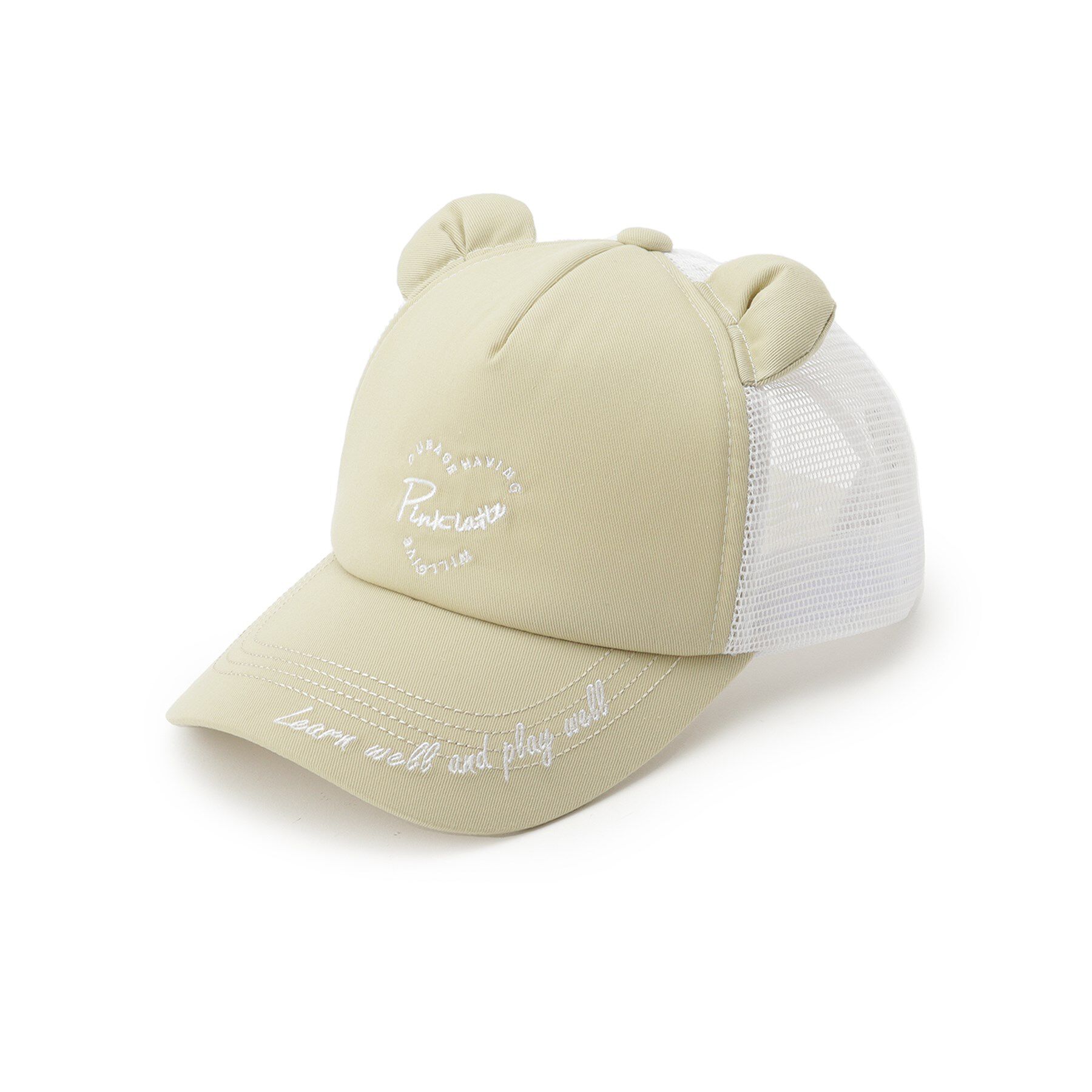 PINK-latte「刺繍メッシュキャップ」|キャップ・キャスケット|ライトベージュ(05