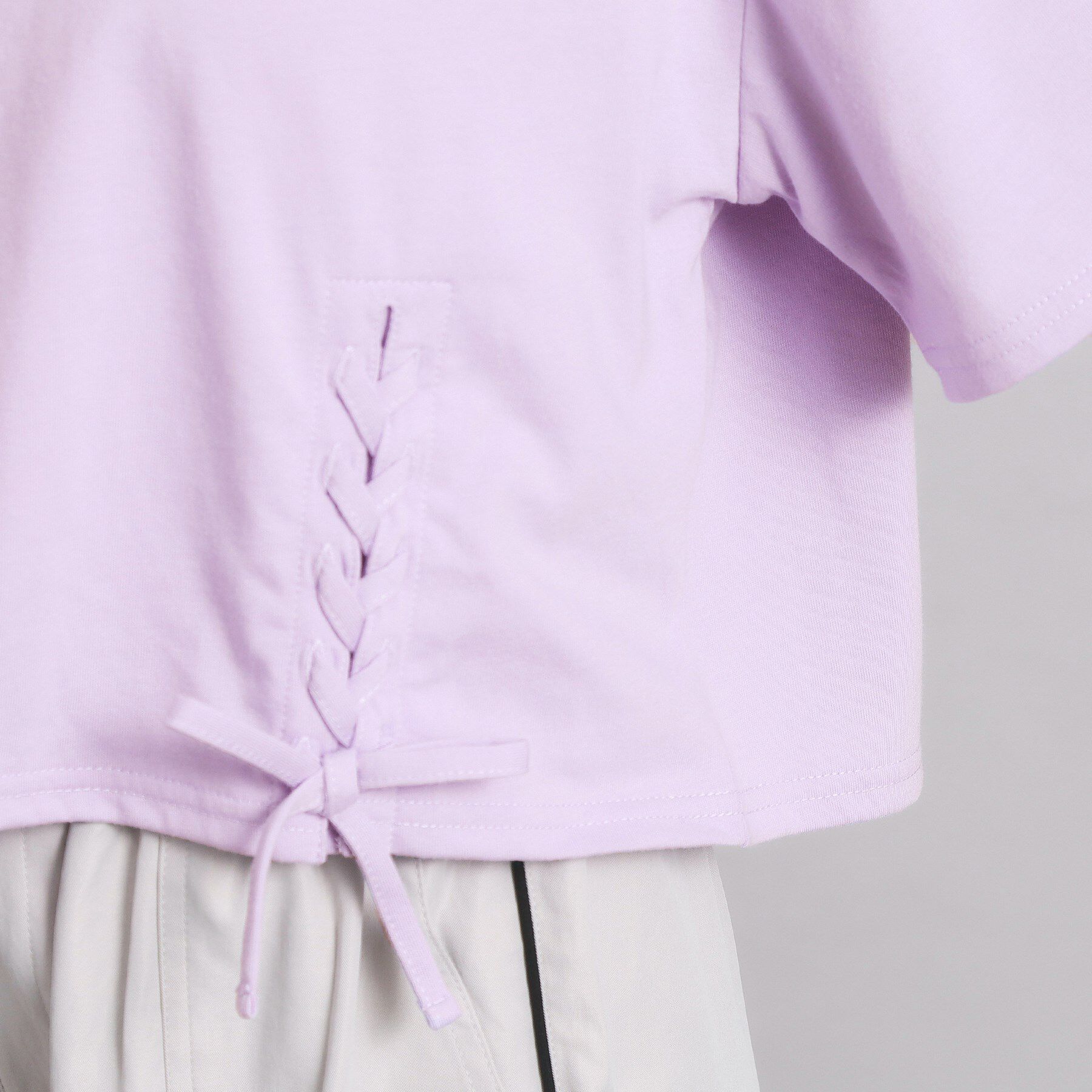 PINK-latte「レースアップTシャツ」|Tシャツ・カットソー|
