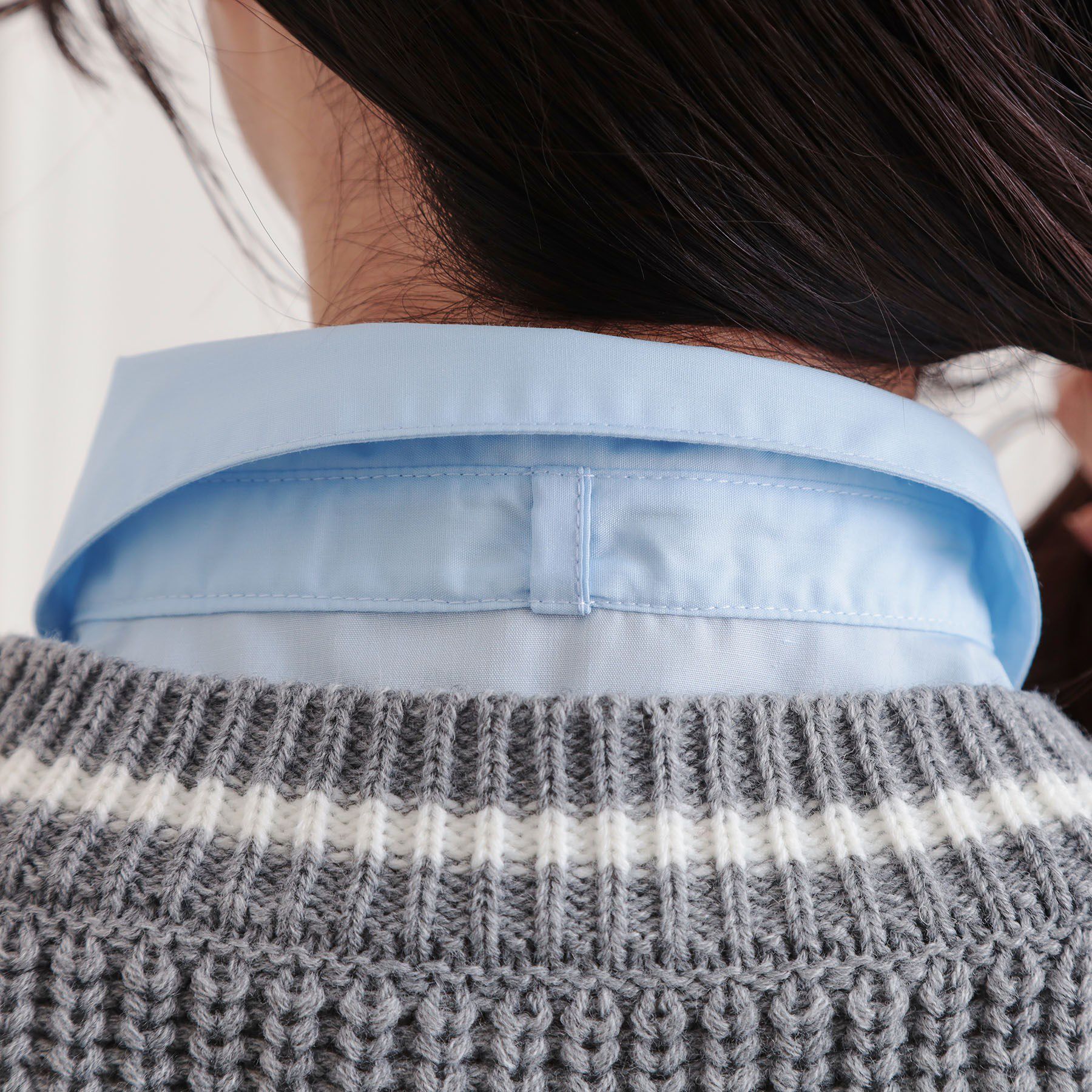 PINK-latte「ニットベストドッキングシャツ」|シャツ・ブラウス|