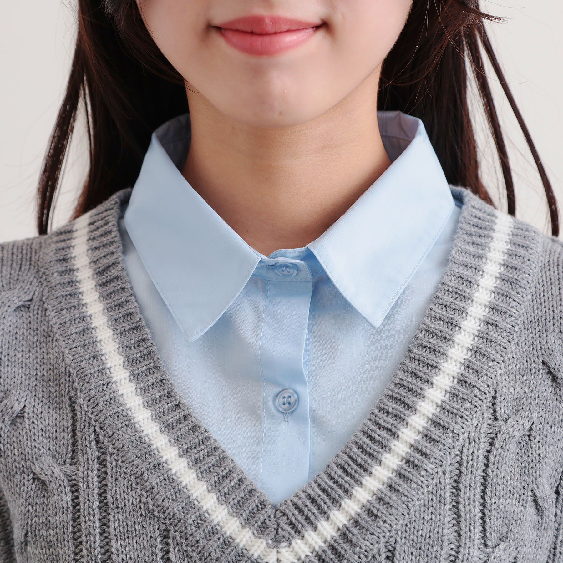 PINK-latte「ニットベストドッキングシャツ」|シャツ・ブラウス|