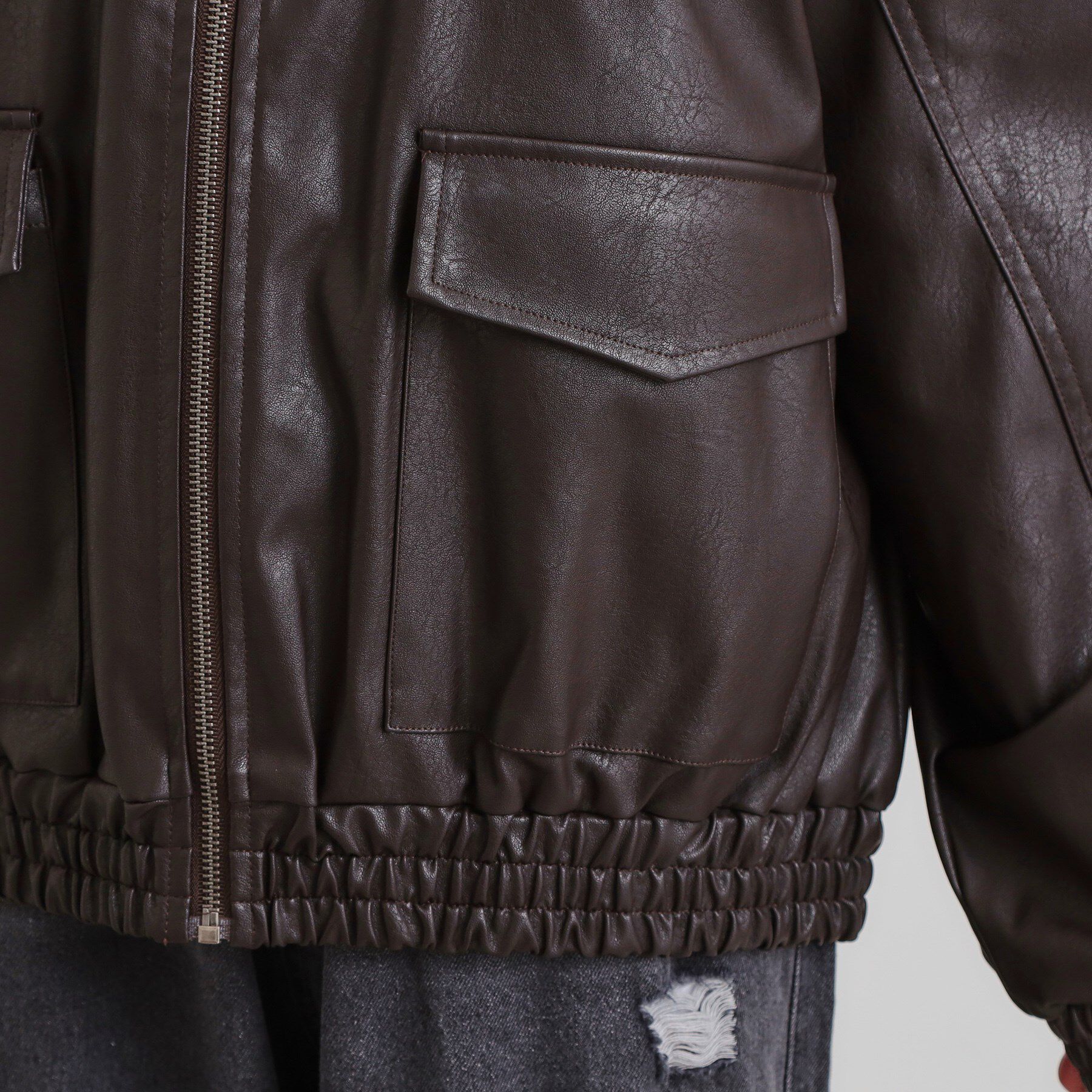 PINK-latte「合成皮革ブルゾン」|ブルゾン・スタジャン|