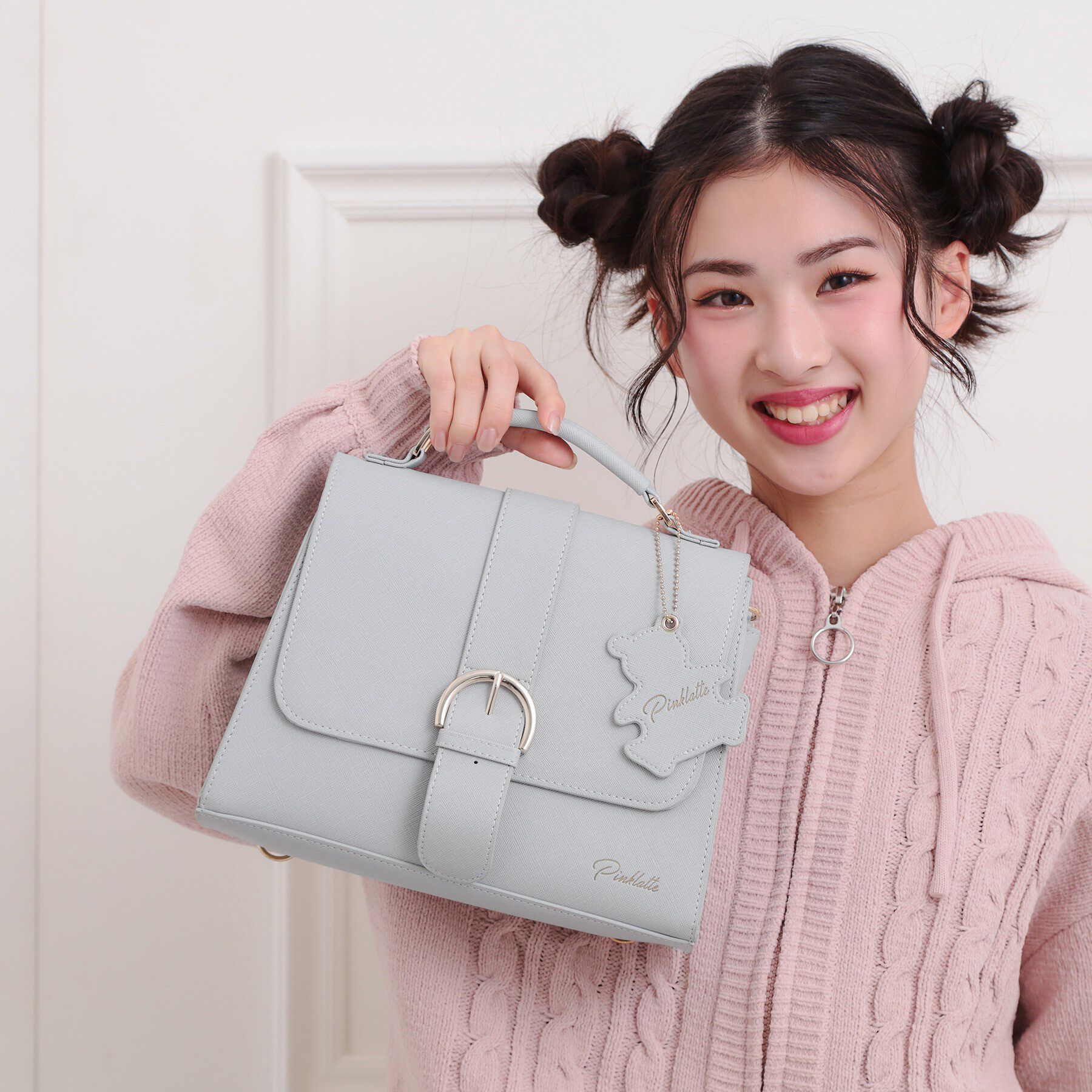 PINK-latte「【2WAY】サッチェル」|リュック|ブルー(091)