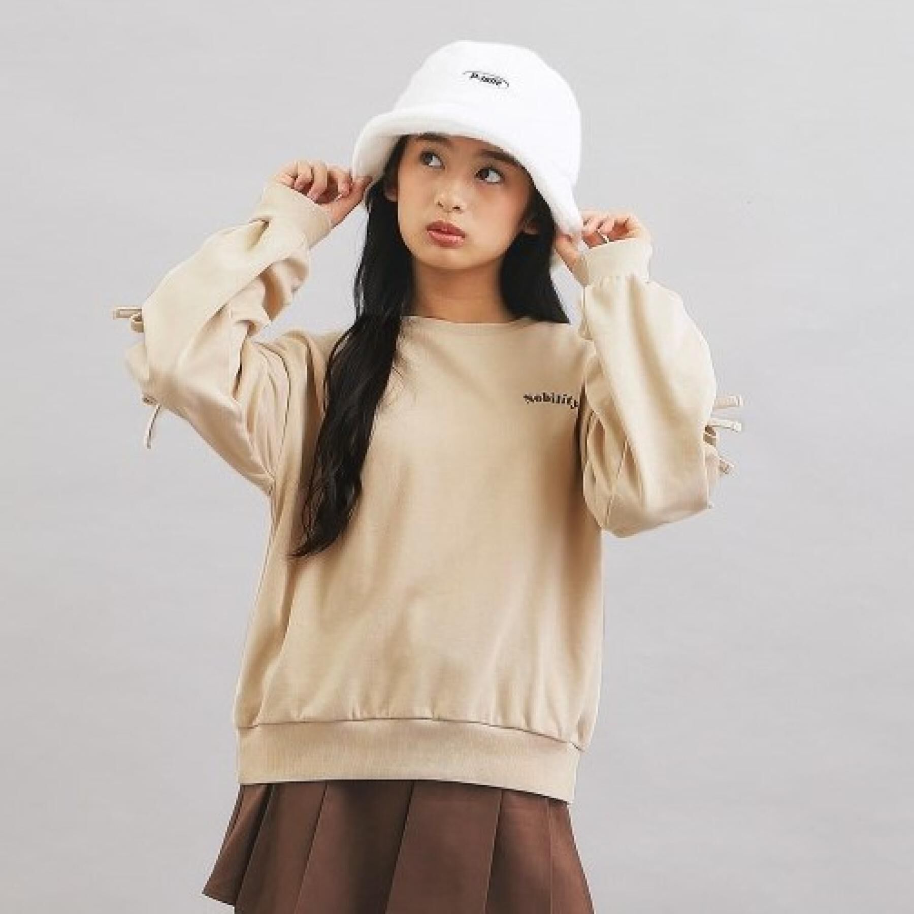 PINK-latte「ファーバケットハット」|ハット|ホワイト(001)