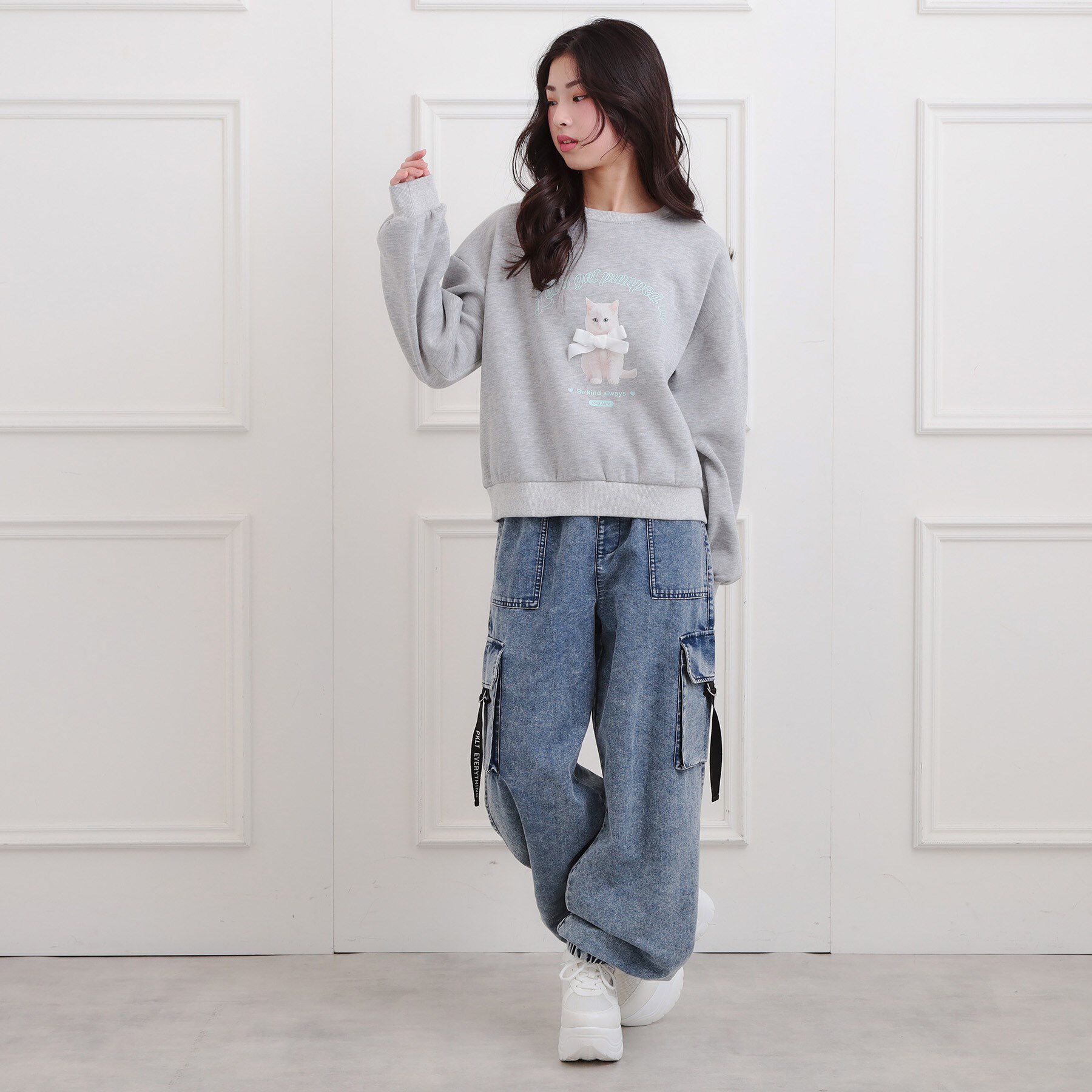 PINK-latte「ベロアリボンネコフォトトレーナー」|その他|