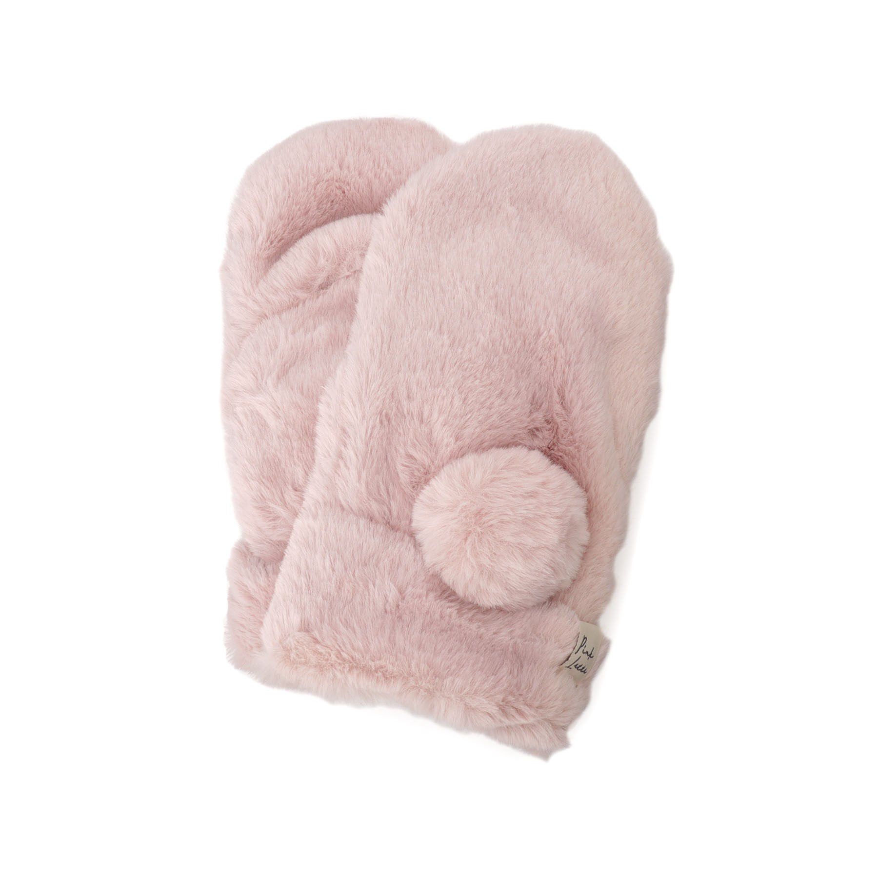 PINK-latte「ビッグポン付ファーミトン」|手袋|ピンク(071)