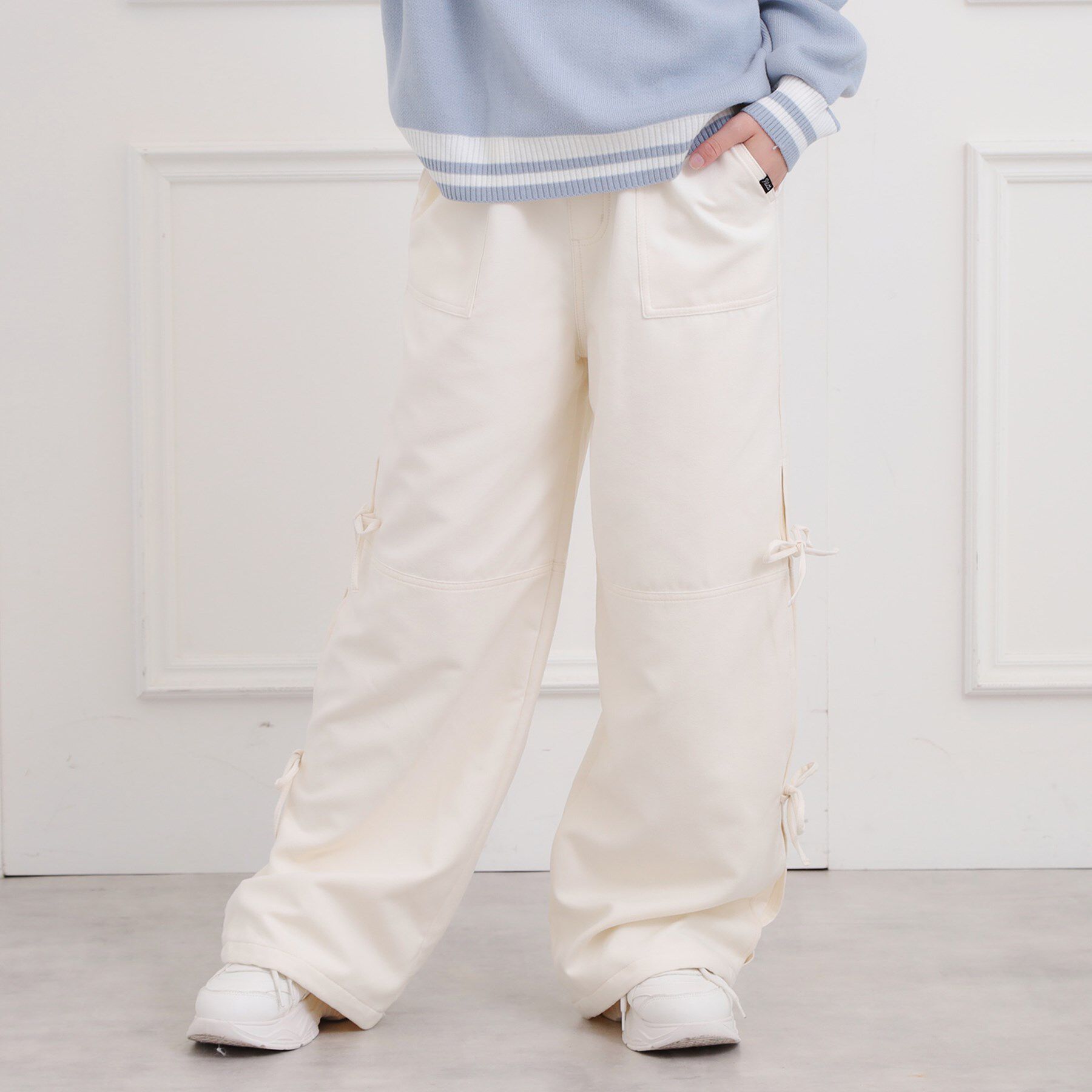 PINK-latte「ピーチ起毛リボン付カーゴパンツ」|その他|