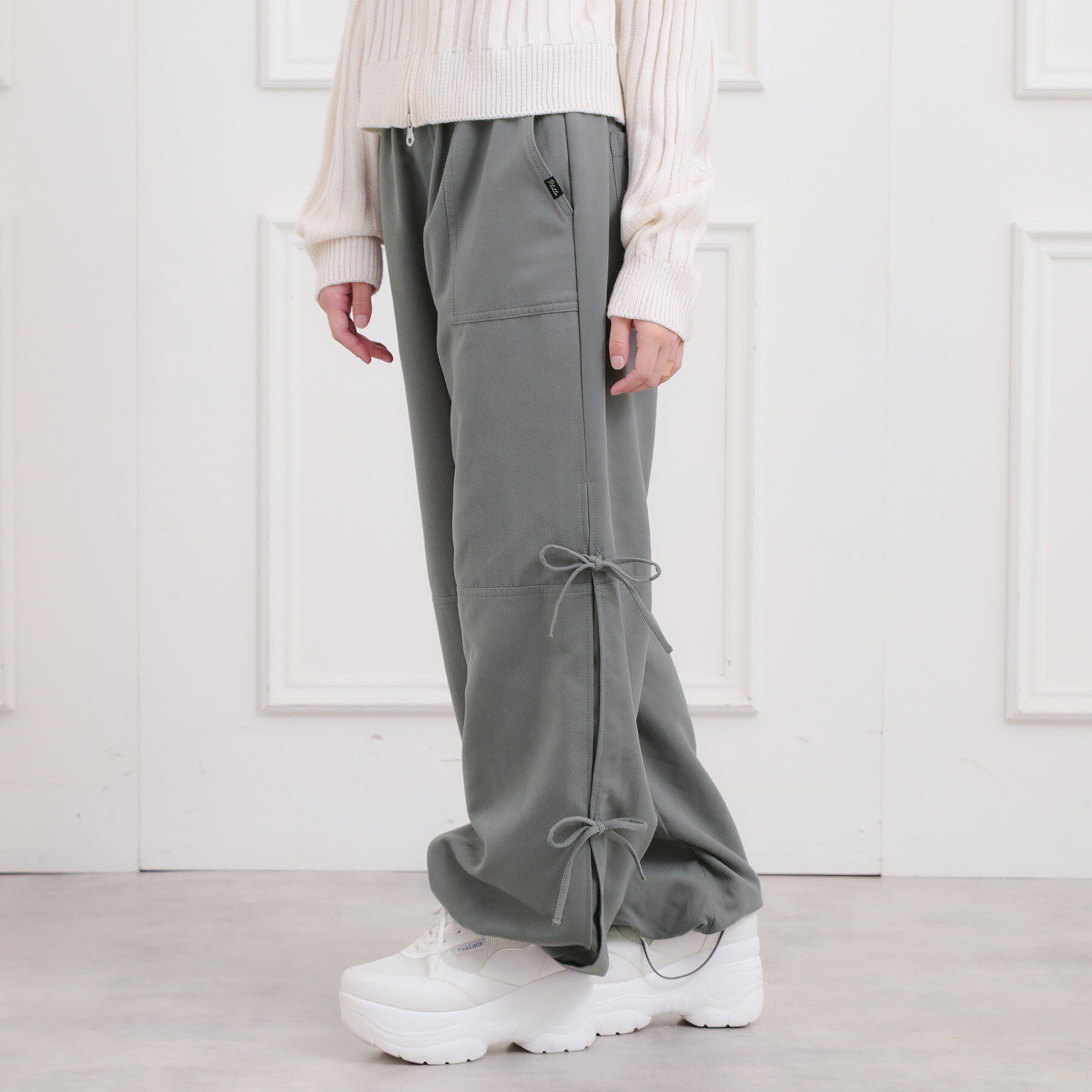 PINK-latte「ピーチ起毛リボン付カーゴパンツ」|その他|