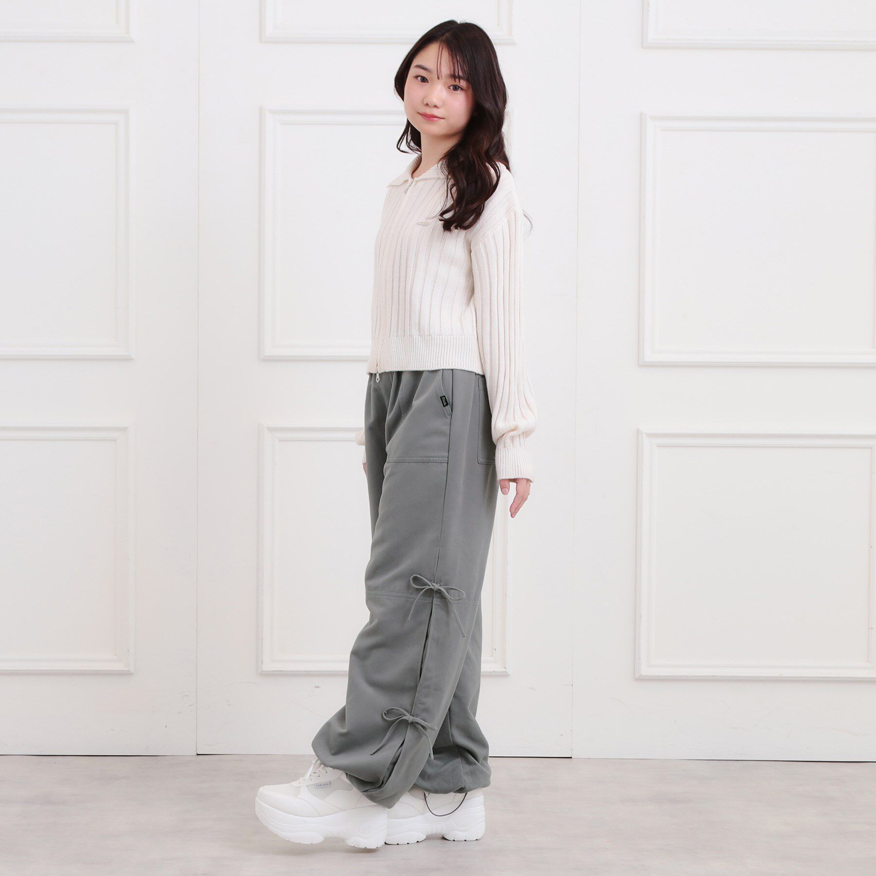 PINK-latte「ピーチ起毛リボン付カーゴパンツ」|その他|