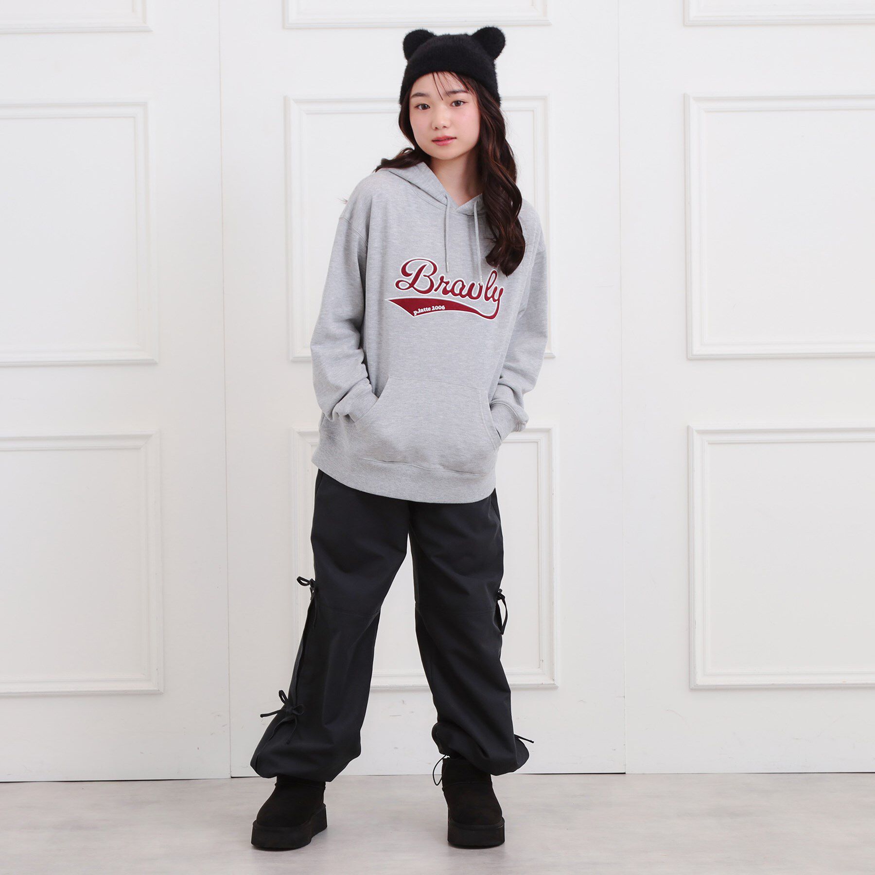 PINK-latte「ピーチ起毛リボン付カーゴパンツ」|その他|