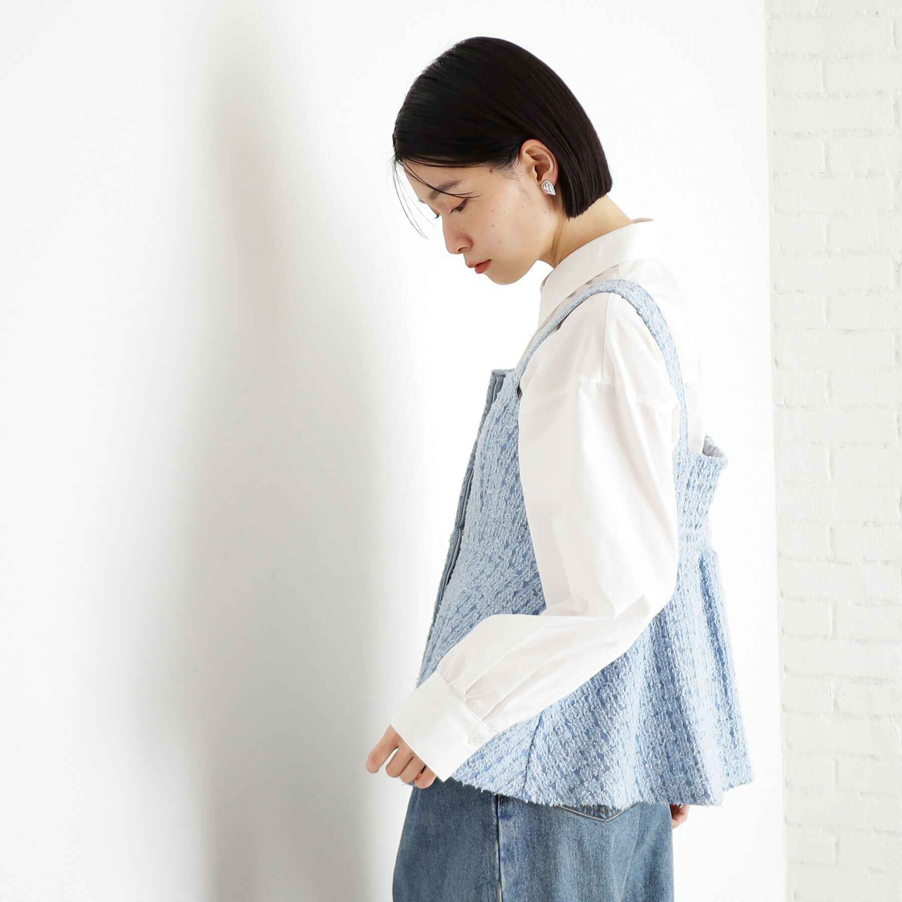 THE SHOP TK「ジャカードデニムビスチェ【洗濯機OK】」|ベスト・ジレ|