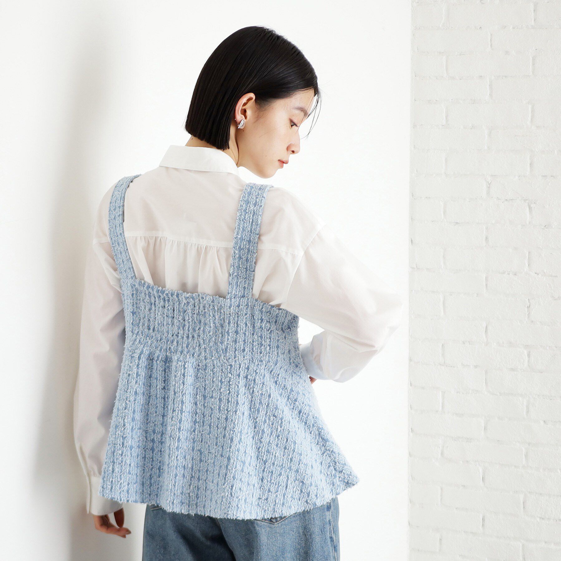 THE SHOP TK「ジャカードデニムビスチェ【洗濯機OK】」|ベスト・ジレ|