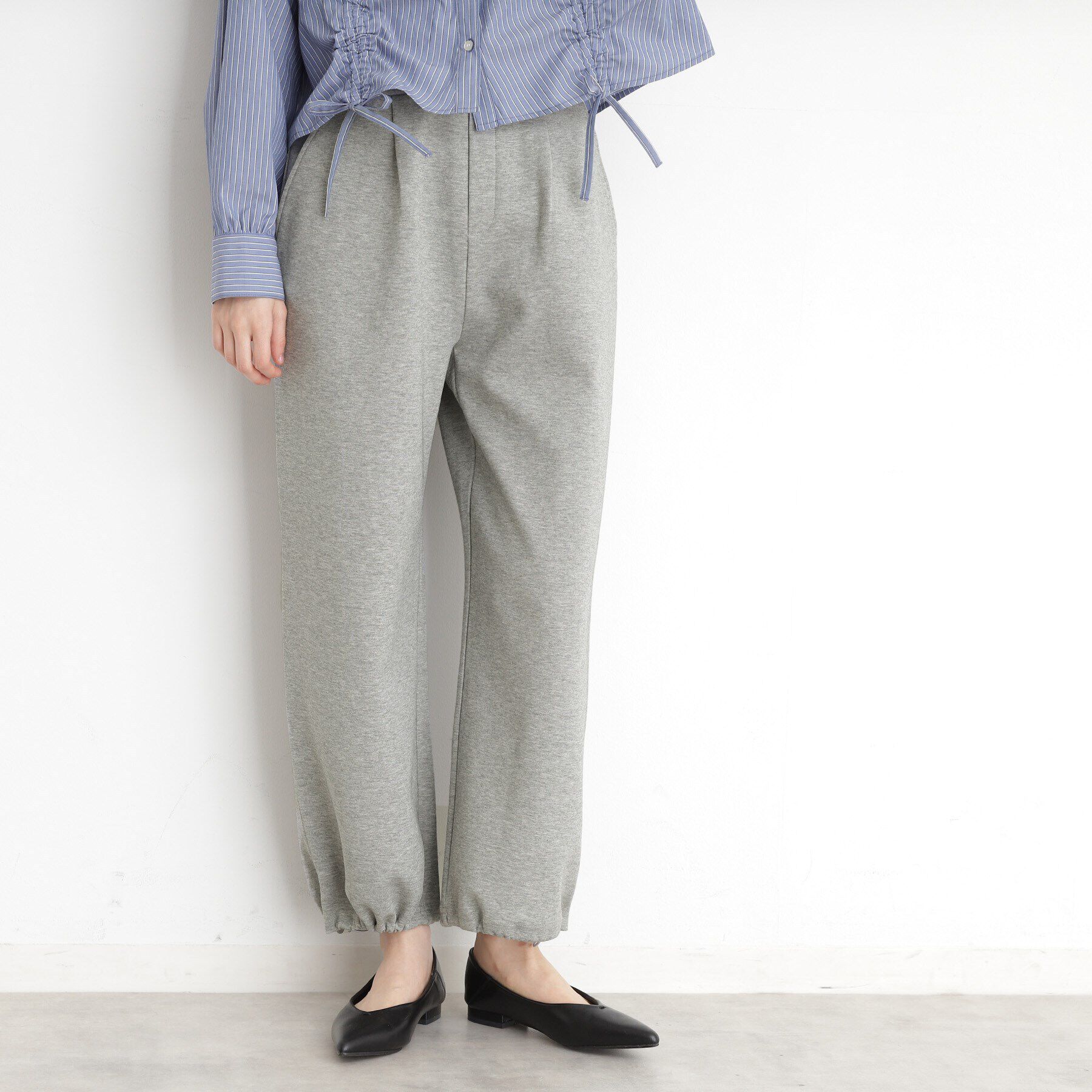 THE SHOP TK「スウェットワイドパンツ【洗える】」|その他|チャコールグレー(0