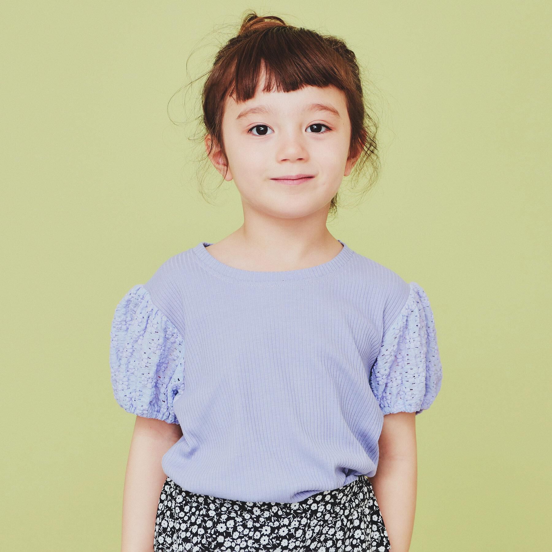 THE SHOP TK「【100-150】バルーンスリーブ半袖プルオーバー/洗濯機OK」|Tシャツ・カットソー|