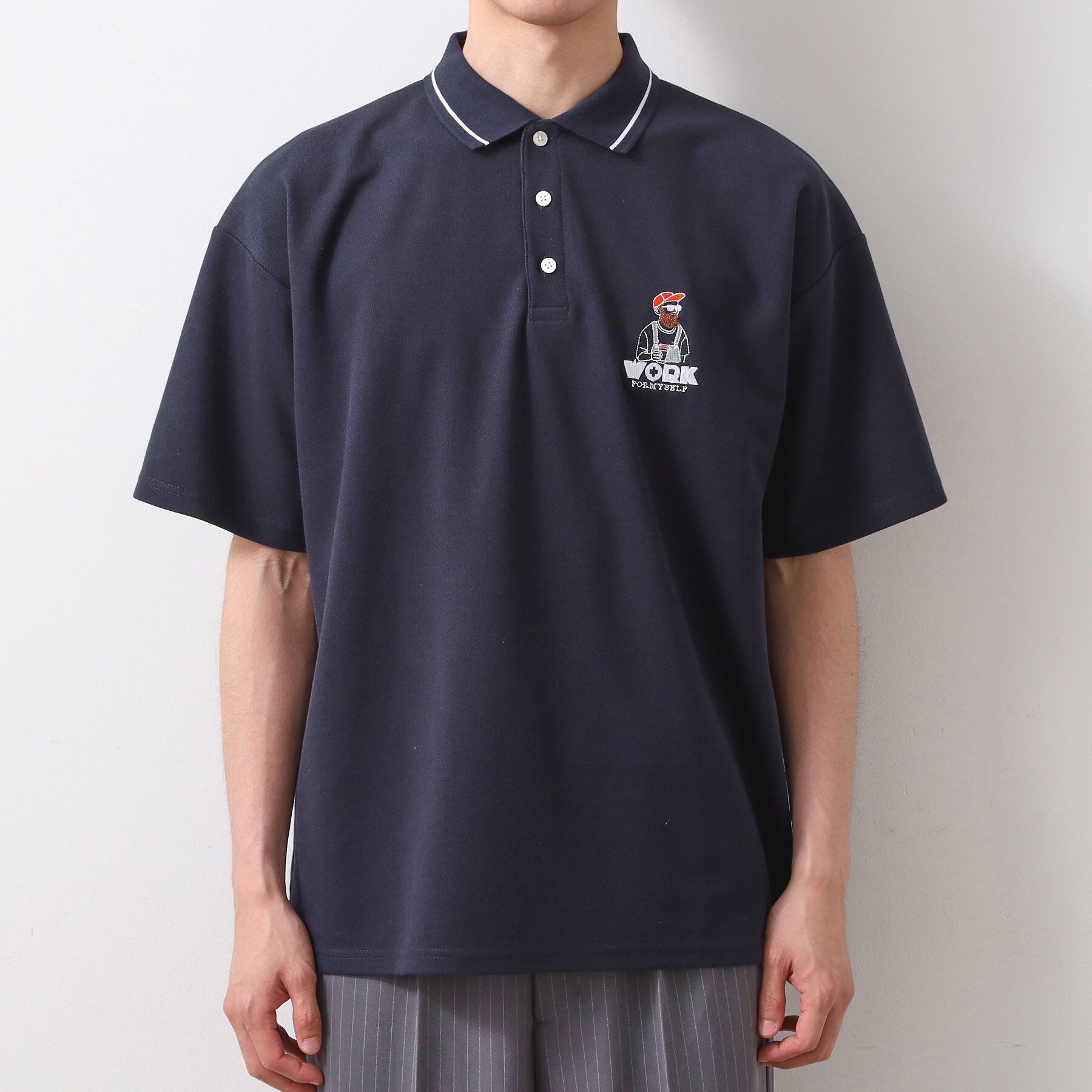 THE SHOP TK「サガラ刺繍半袖ポロシャツ　【洗濯機OK/ユニセックス】」|ポロシャツ|