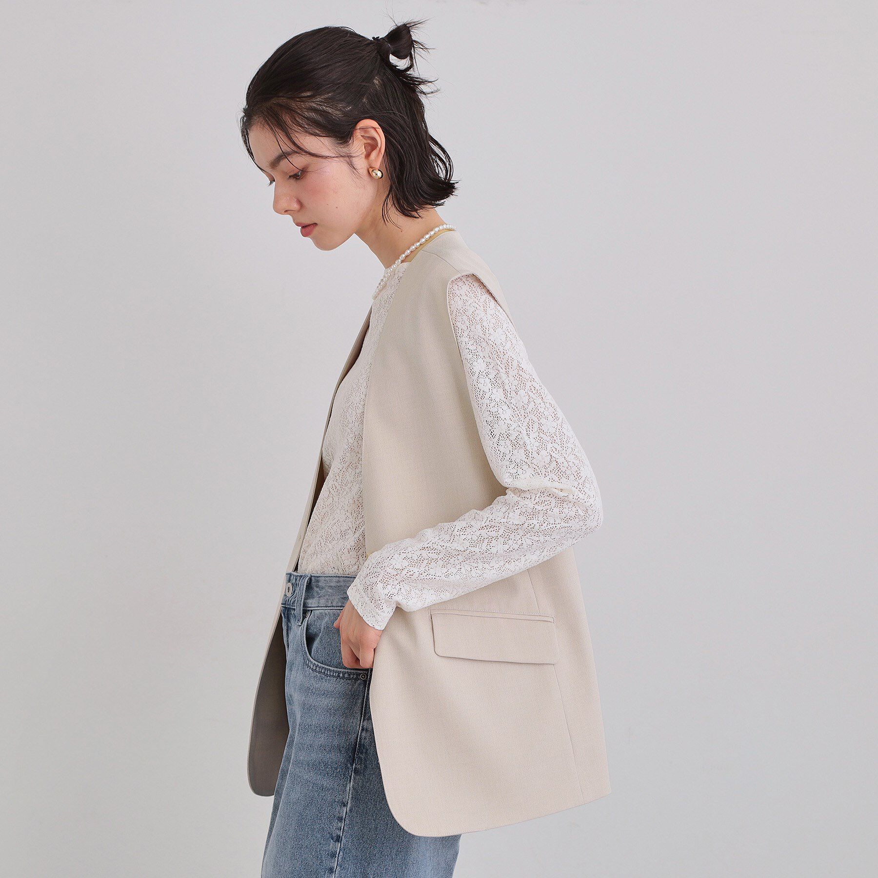 THE SHOP TK「【お仕事にもカジュアルにも】CAVIAN ジレ/セットアップ可」|ベスト・ジレ|