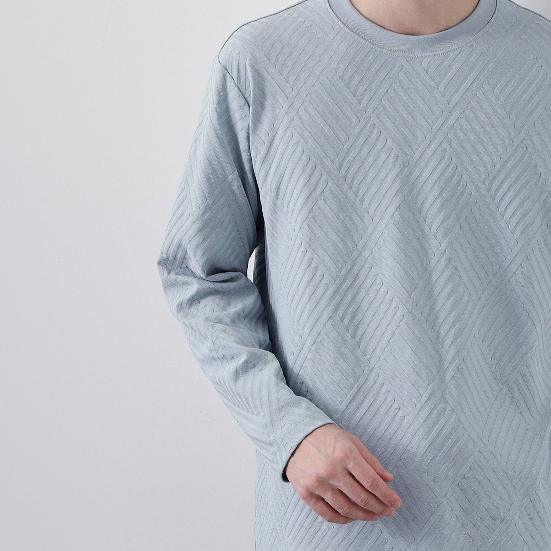 THE SHOP TK「【長く愛せる、定番ロンT】リンクスジャカード長袖Tシャツ」|Tシャツ・カットソー|