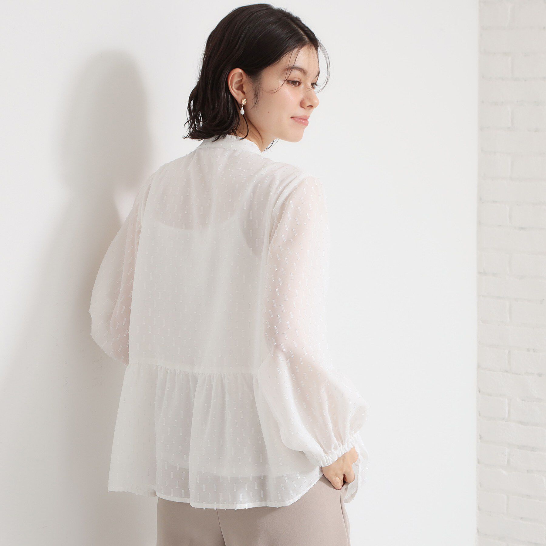 THE SHOP TK「【セレモニーにもカジュアルにも】シフォンジャカードブラウス」|シャツ・ブラウス|