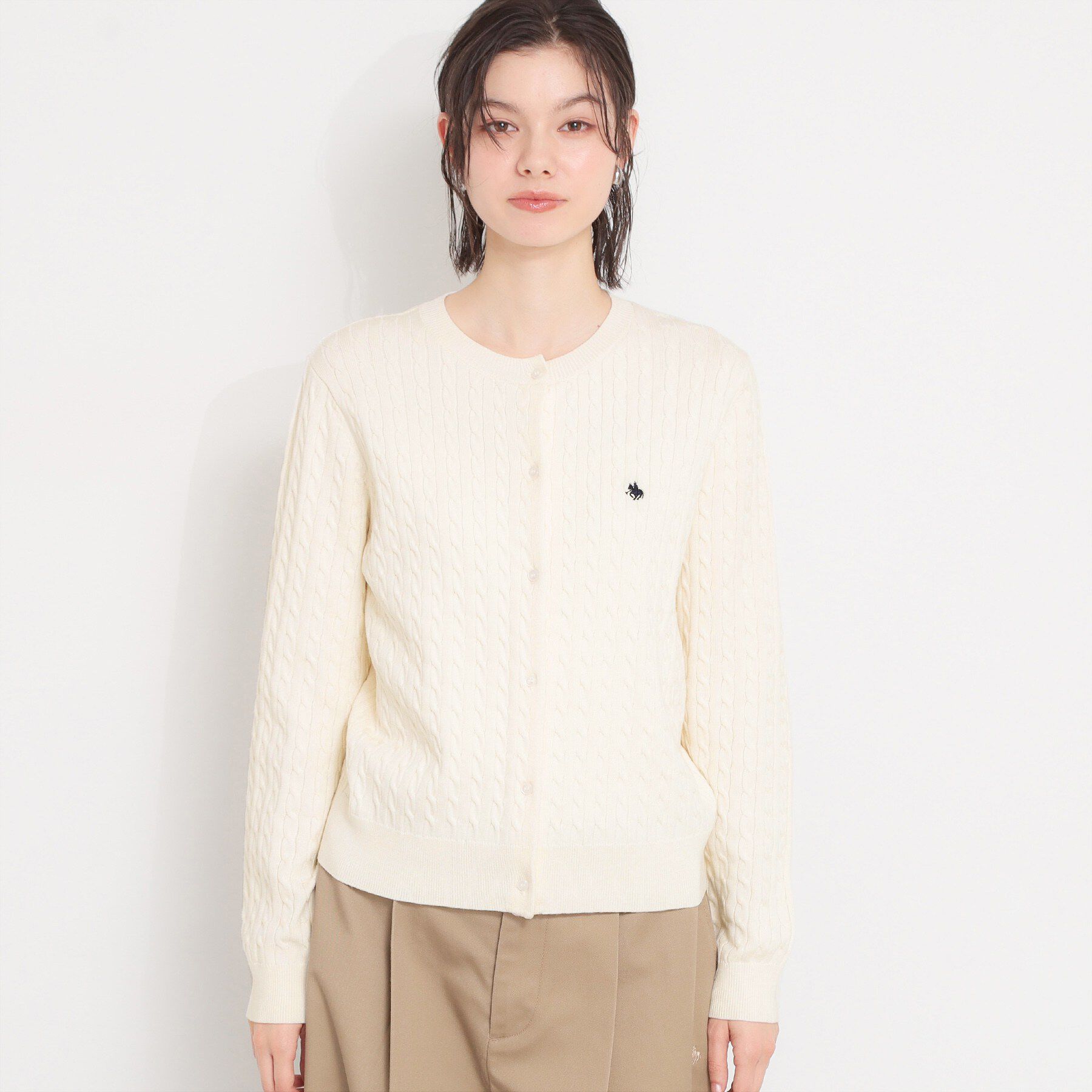 THE SHOP TK「POLO BCS ケーブルカーディガン」|カーディガン|