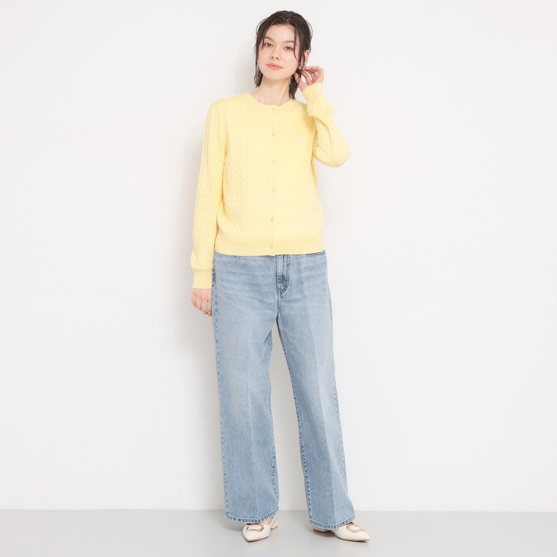 THE SHOP TK「POLO BCS ケーブルカーディガン」|カーディガン|