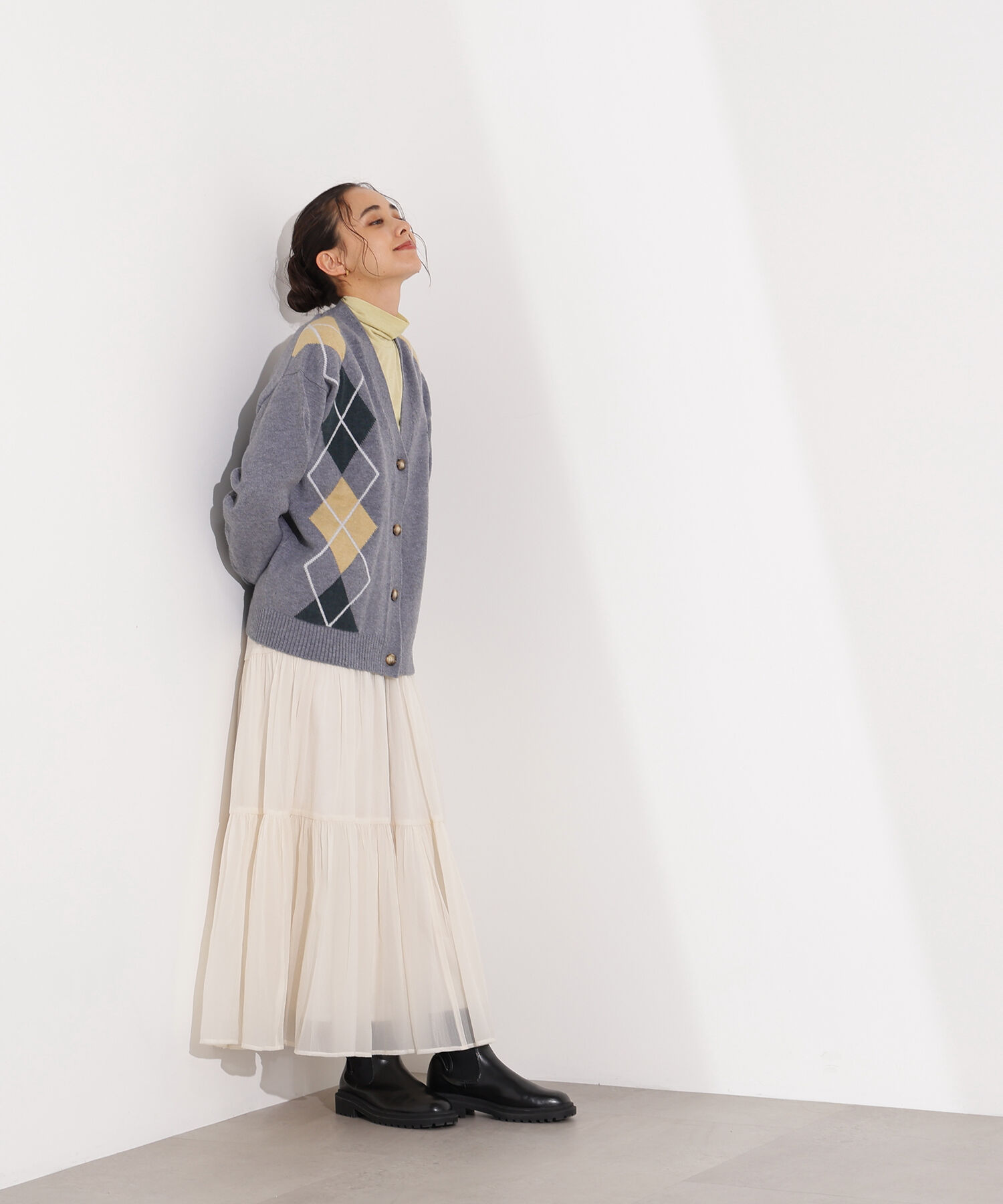 「アーガイルニットカーディガン」|ニット・セーター|