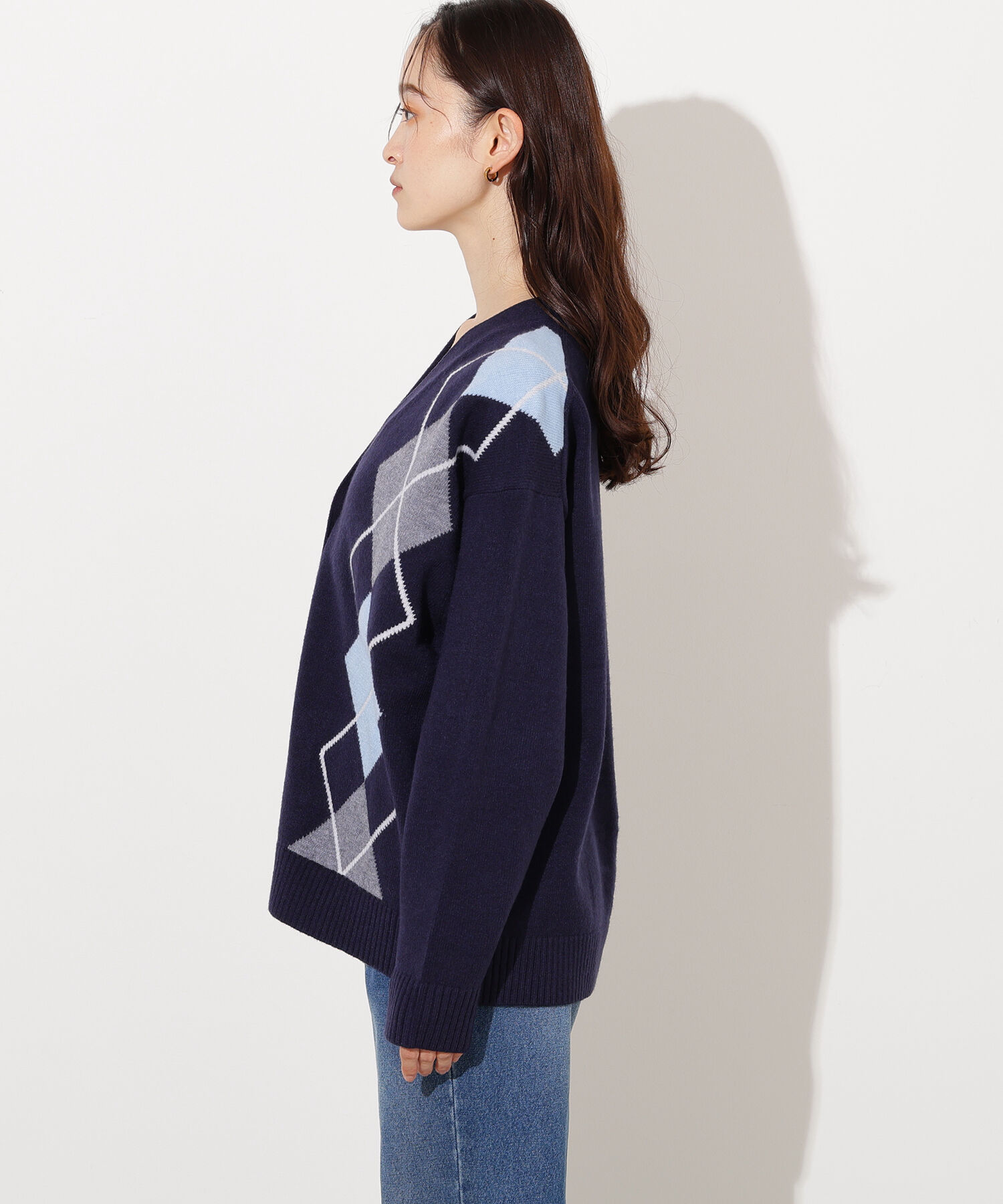  「アーガイルニットカーディガン」|ニット・セーター|