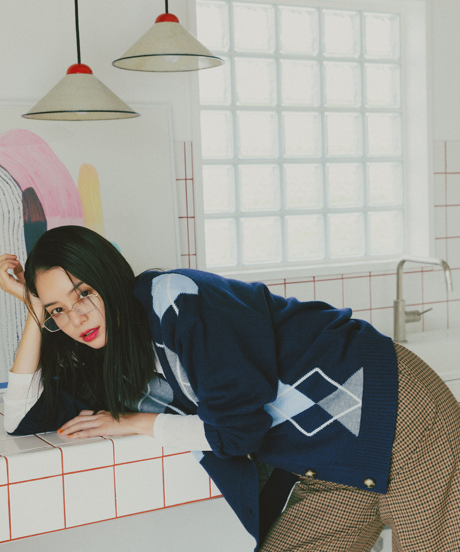  「アーガイルニットカーディガン」|ニット・セーター|