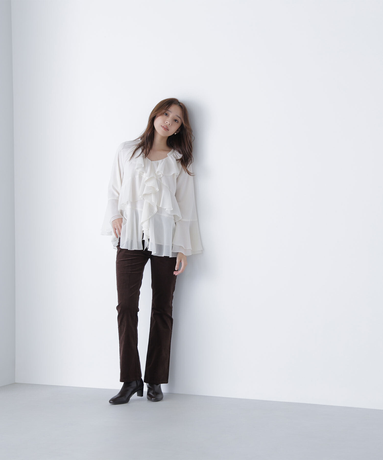  「ラッフルフリルチュニックブラウス」|シャツ・ブラウス|