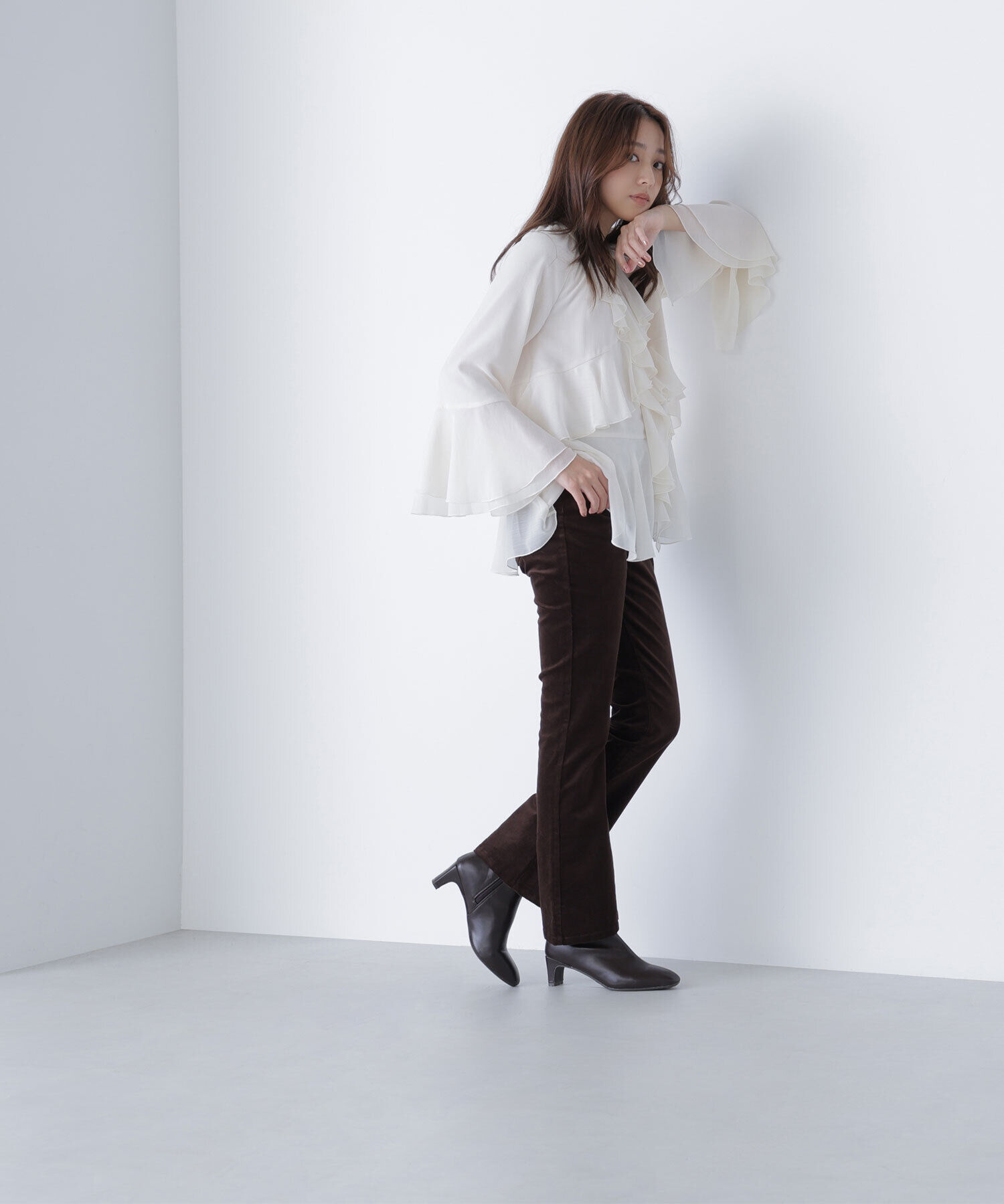  「ラッフルフリルチュニックブラウス」|シャツ・ブラウス|