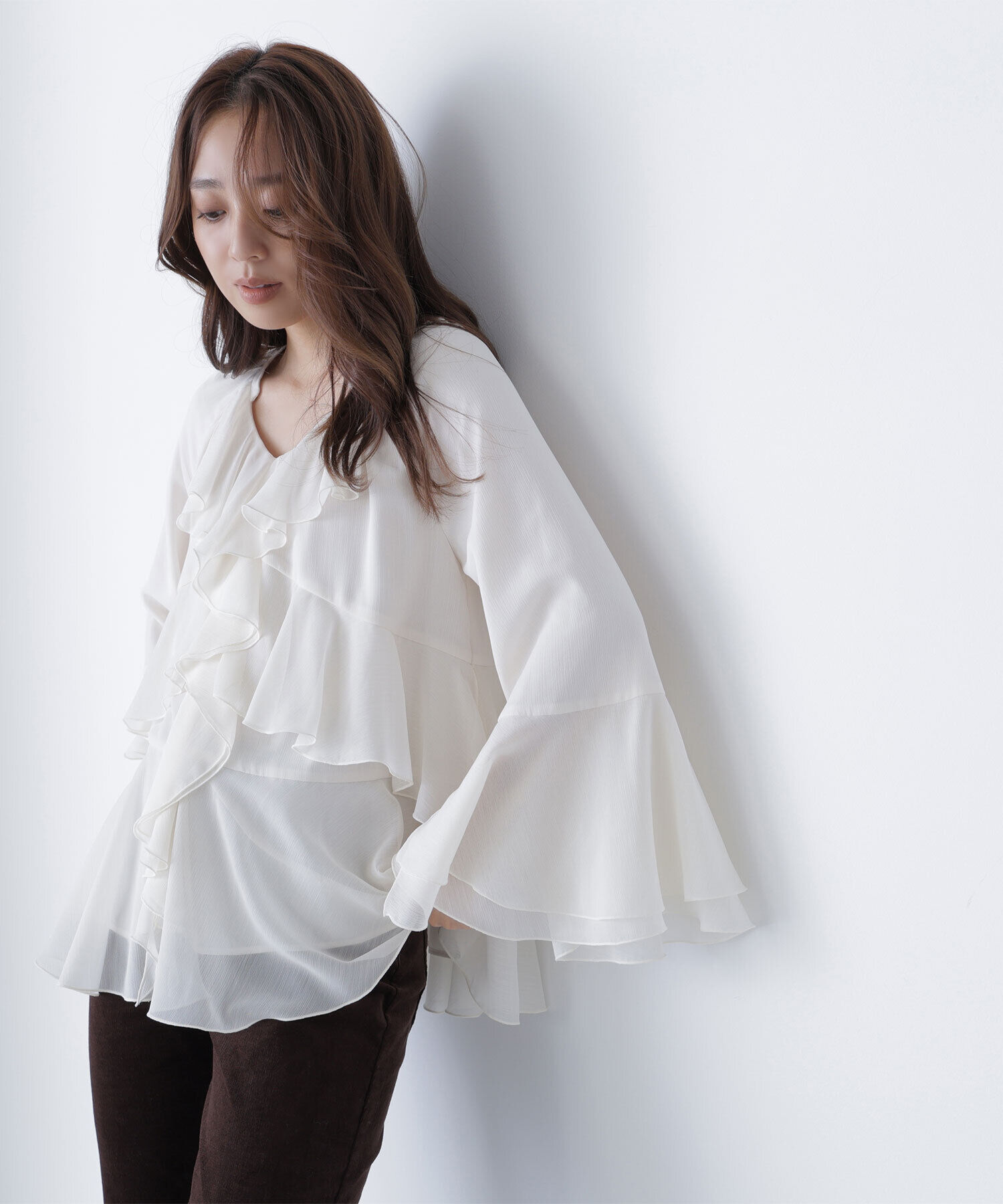  「ラッフルフリルチュニックブラウス」|シャツ・ブラウス|