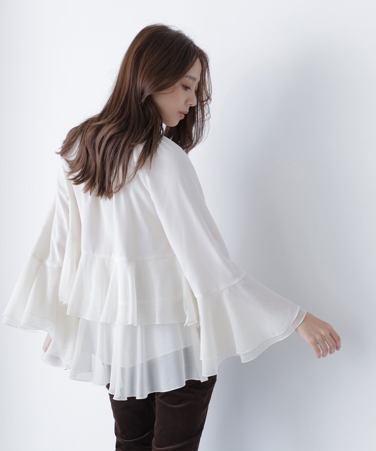  「ラッフルフリルチュニックブラウス」|シャツ・ブラウス|