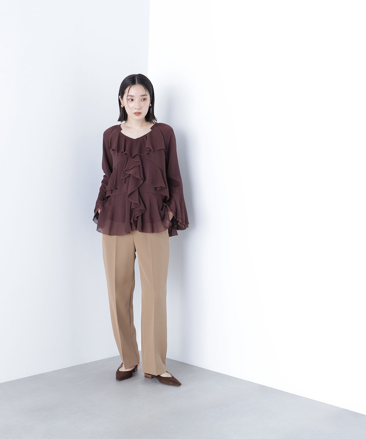  「ラッフルフリルチュニックブラウス」|シャツ・ブラウス|