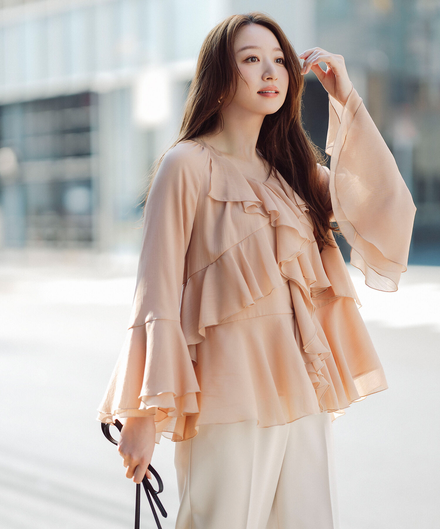  「ラッフルフリルチュニックブラウス」|シャツ・ブラウス|