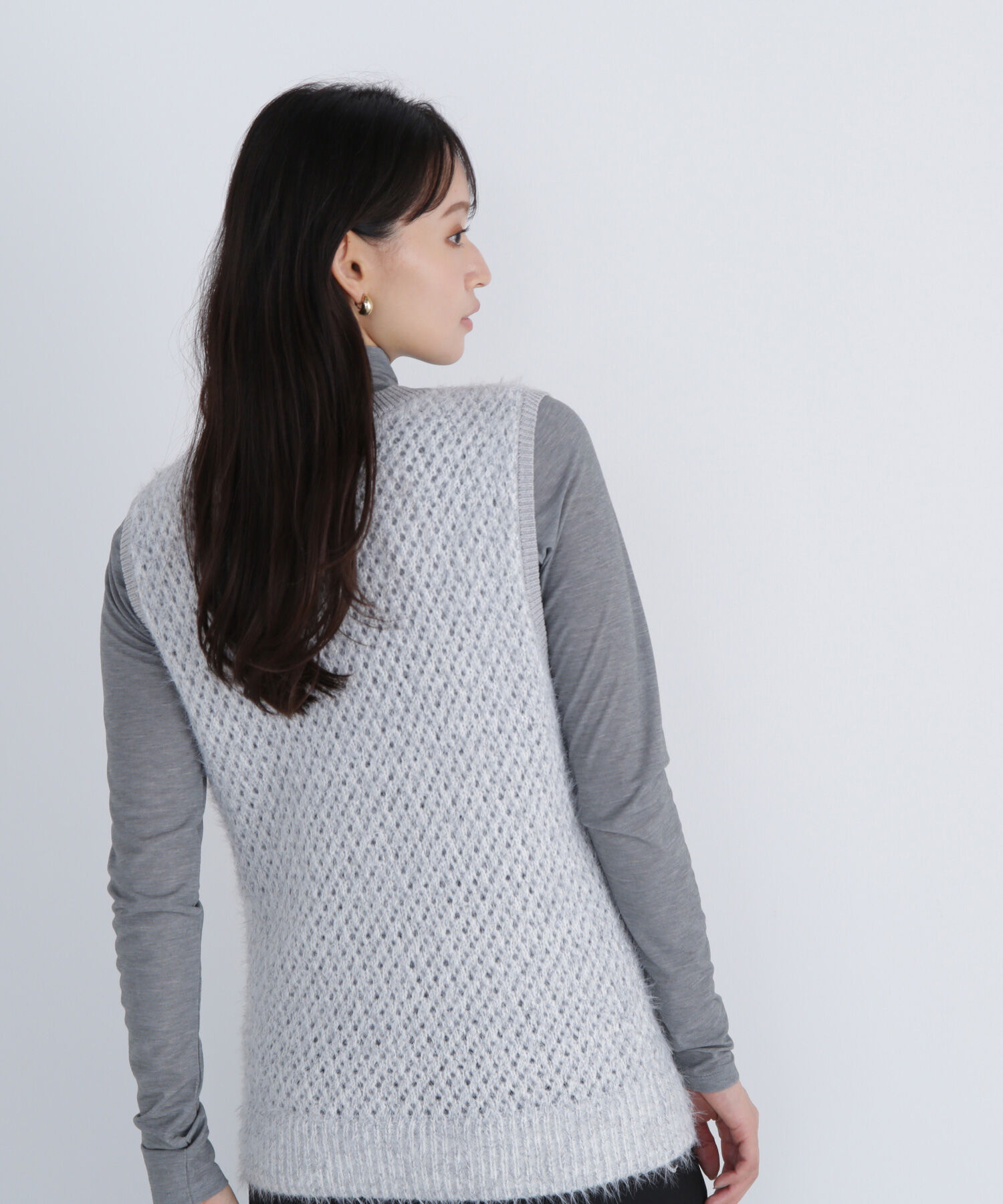  「フェザーヤーンボクシーベスト」|ニット・セーター|