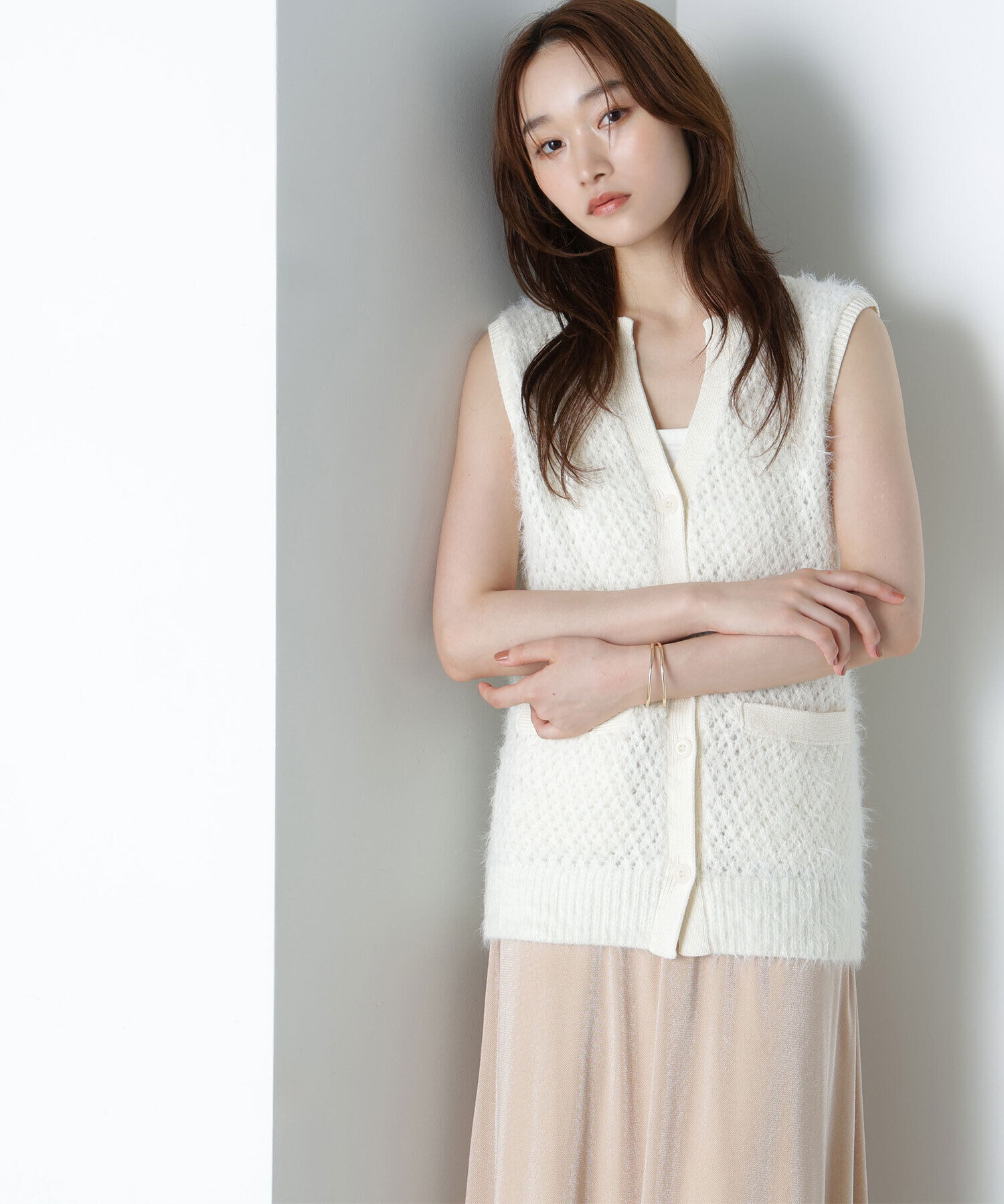  「フェザーヤーンボクシーベスト」|ニット・セーター|