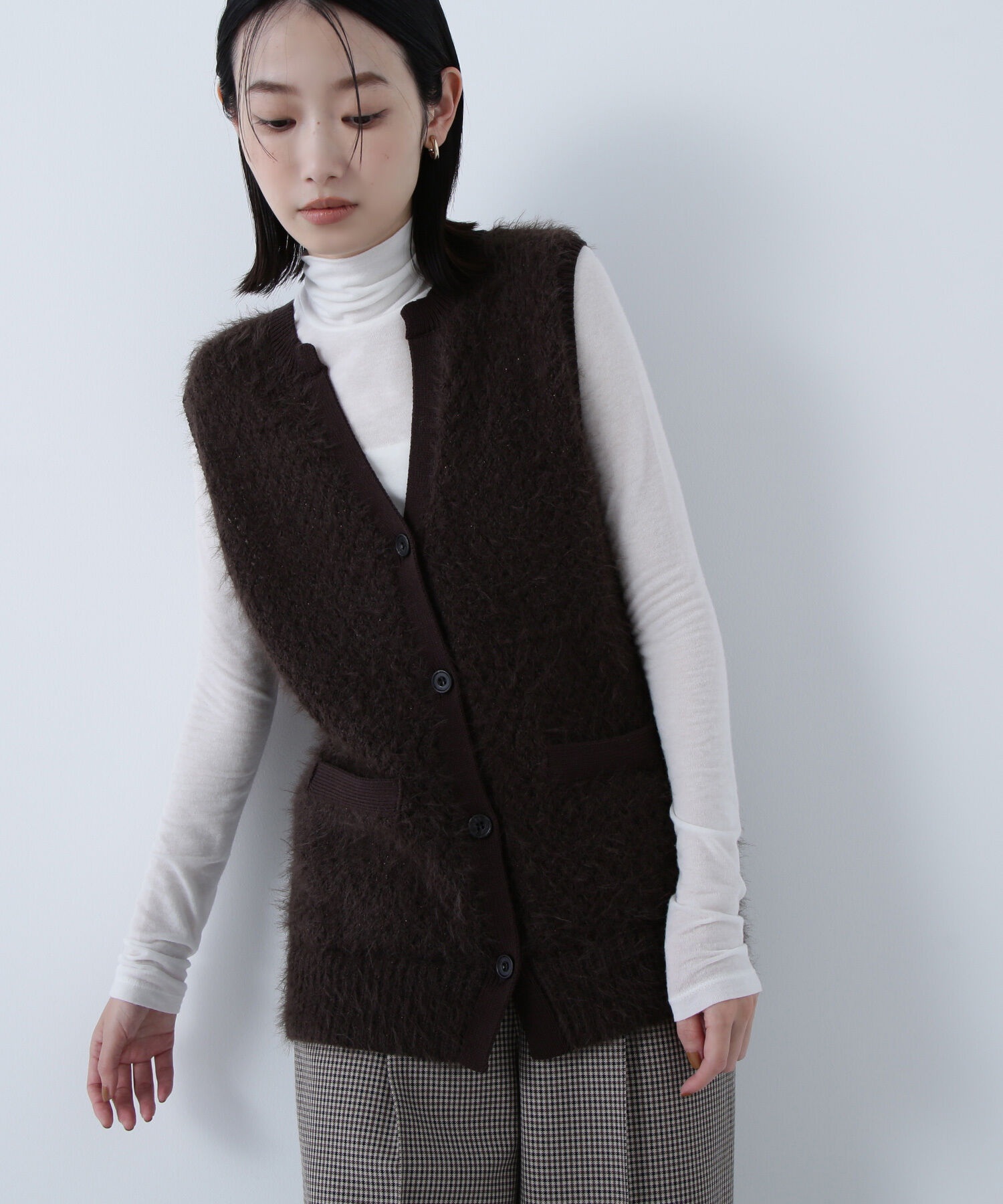  「フェザーヤーンボクシーベスト」|ニット・セーター|